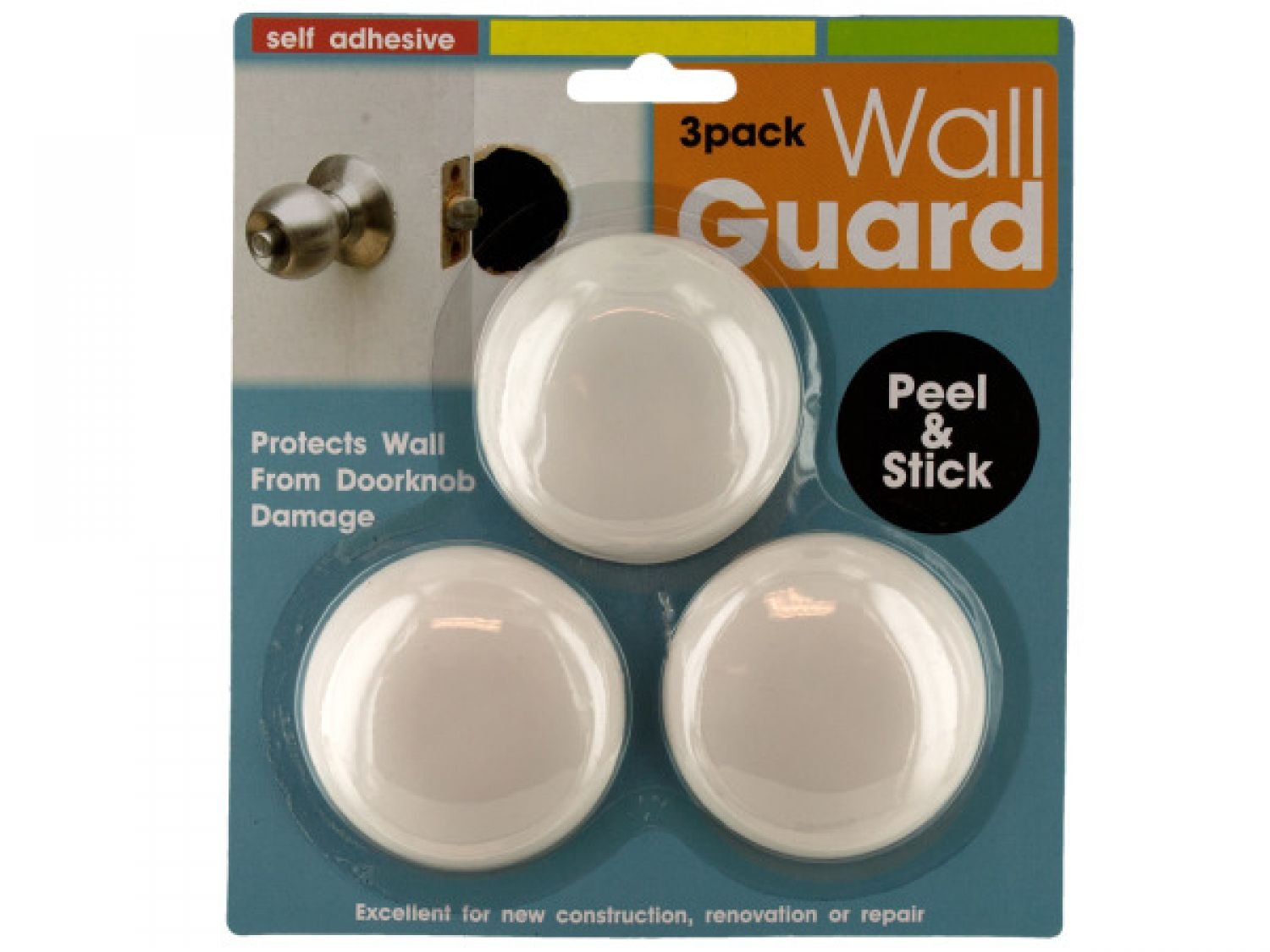 48-Piece Self-Adhesive Doorknob Wall Protector Set - Bulk Door Knob Guards for Walls & Doors - Prevent Scratches & Damage (Home, Office, School Use)