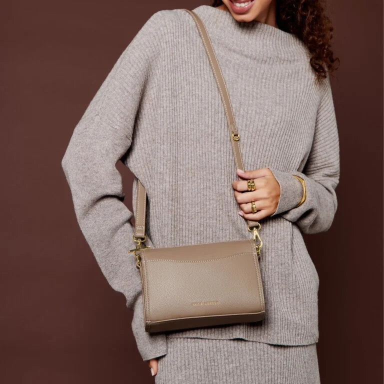 Katie Loxton Perri Crossbody Bag in Mocha - Stylish Leather Handbag for Women, Perfect for Everyday Use, Work, and Travel