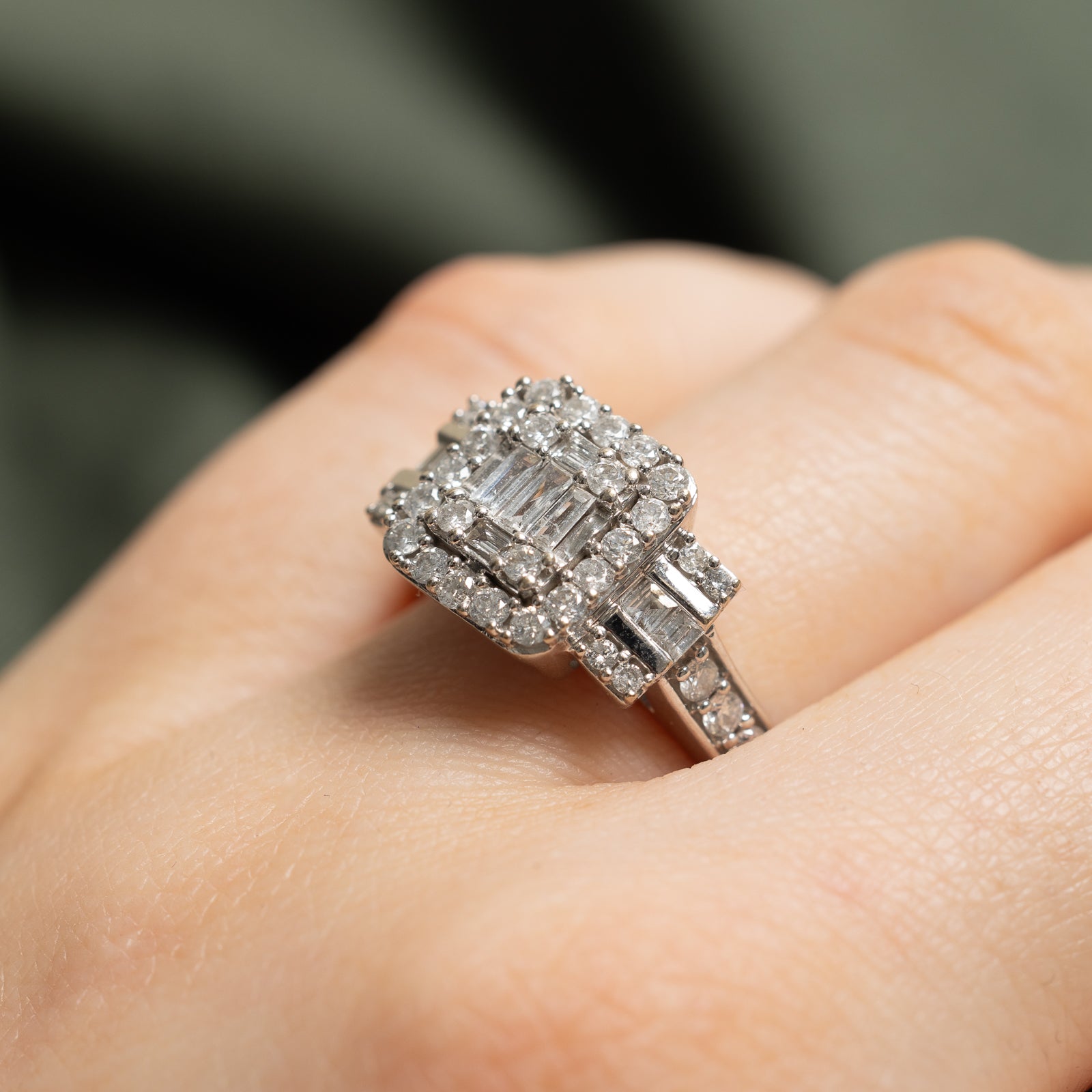 1.00ctw Multi-Cut Diamond Cluster Ring for Women | Size 7.25 | Elegant Wedding, Engagement & Anniversary Jewelry Gift