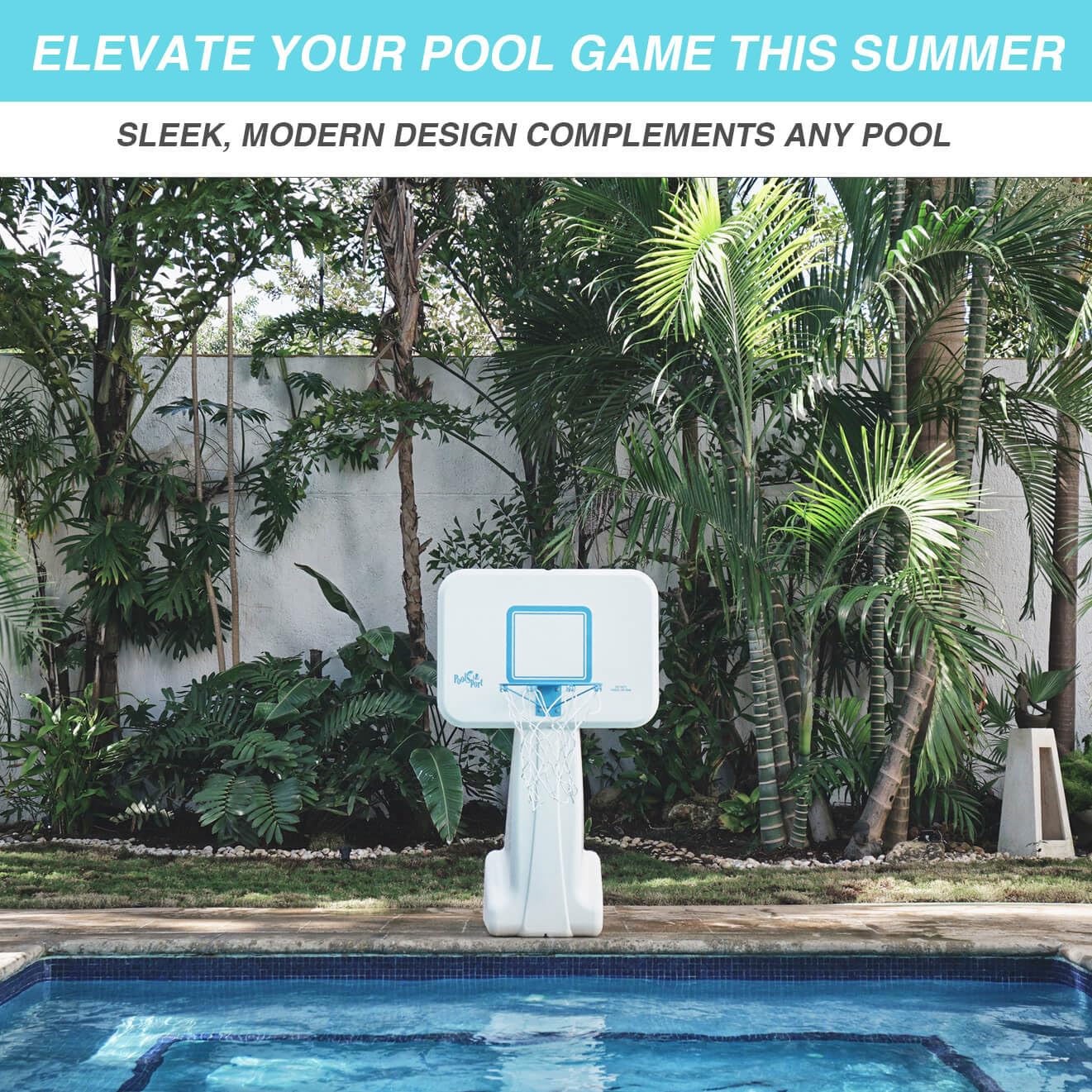 Dunn-Rite PoolSport Swimming Pool Basketball Hoop with Ball, Base & 13.5