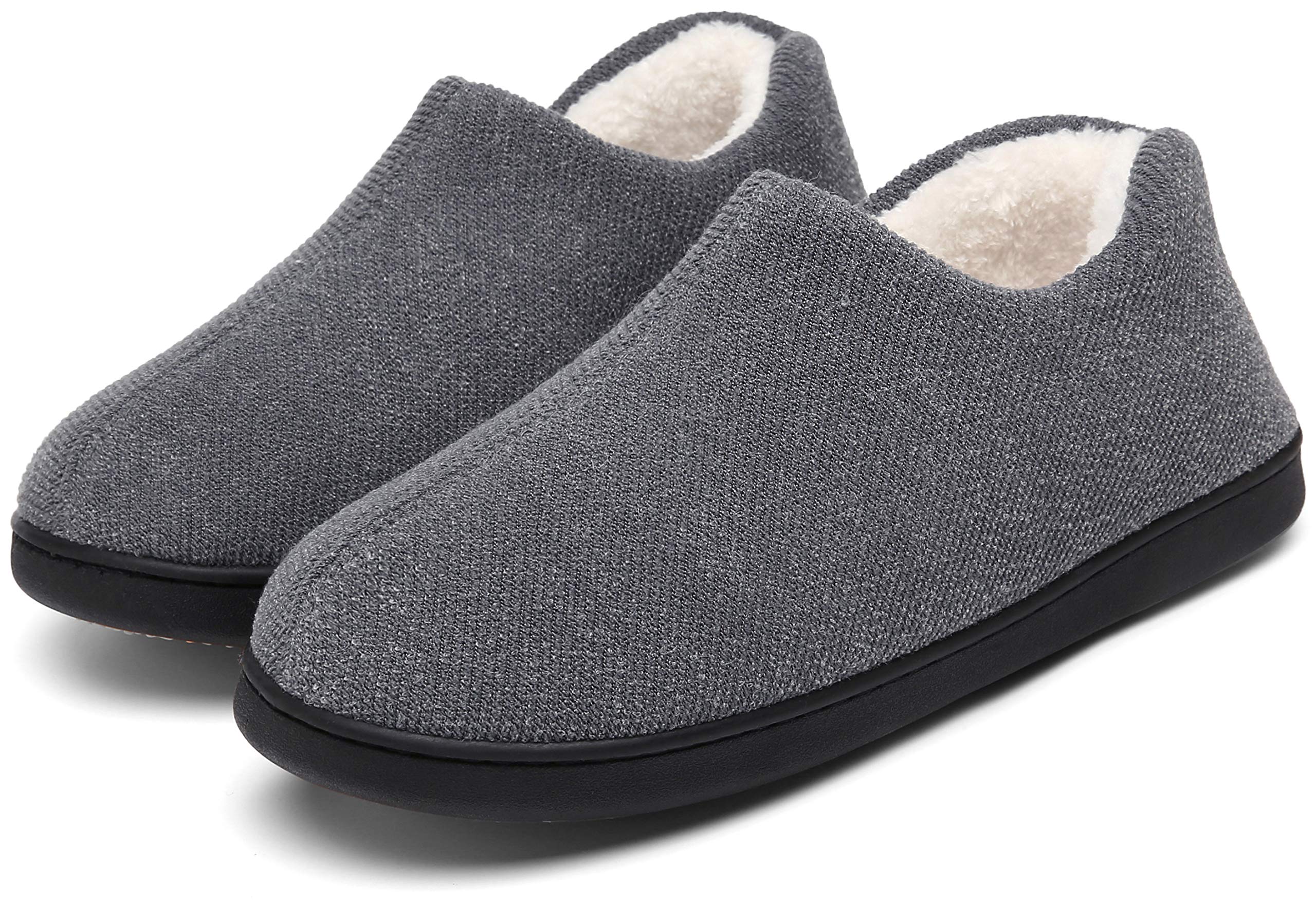 Mishansha Men's Memory Foam Winter Slippers - Ultra Soft Warm House Shoes for Indoor & Outdoor Use - Sizes 6-11 - Perfect for Cold Weather, Lounging at Home, and Quick Outdoor Trips