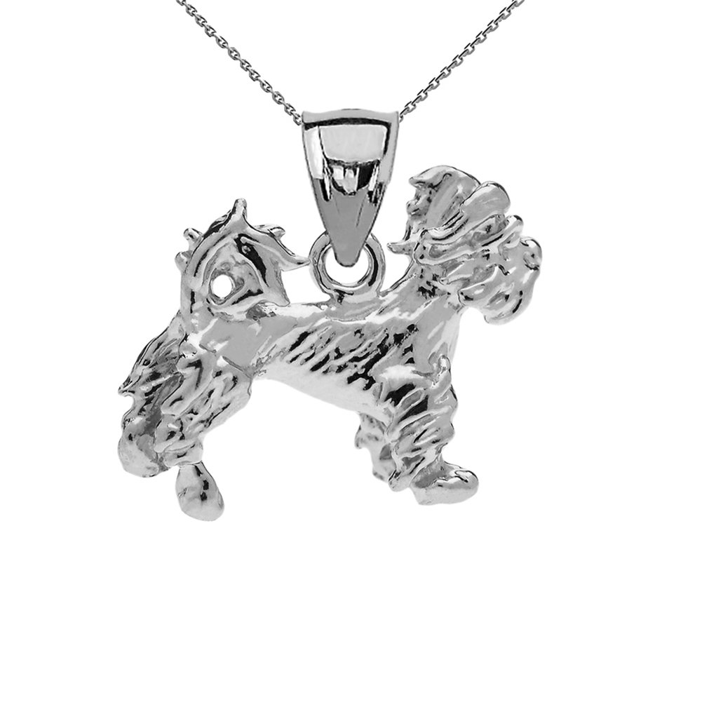 14k White Gold Terrier Charm Necklace - Perfect Pet Lover Gift