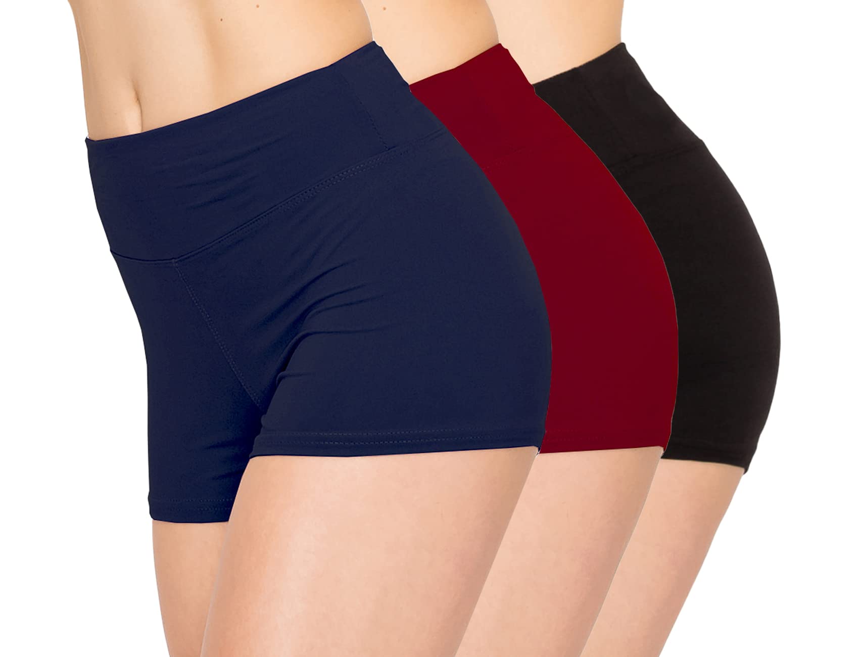 ALWAYS 3 Pack Women's Yoga Shorts - Buttery Soft Stretchy Slip Shorts for Yoga, Pilates & Lounge | Perfect for Workout, Home Wear & Relaxation