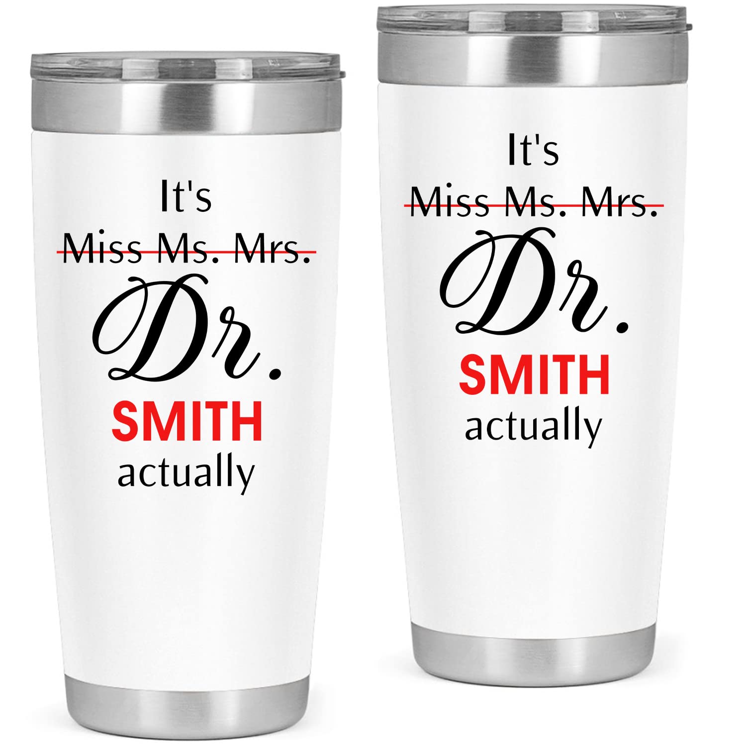 Personalized Doctor Tumbler - Custom PhD Graduation Gift for Women & Men - Engraved Insulated Travel Mug for Medical Students, Professors & Healthcare Professionals - Perfect for Clinical Rotations, Hospital Shifts & Academic Celebrations