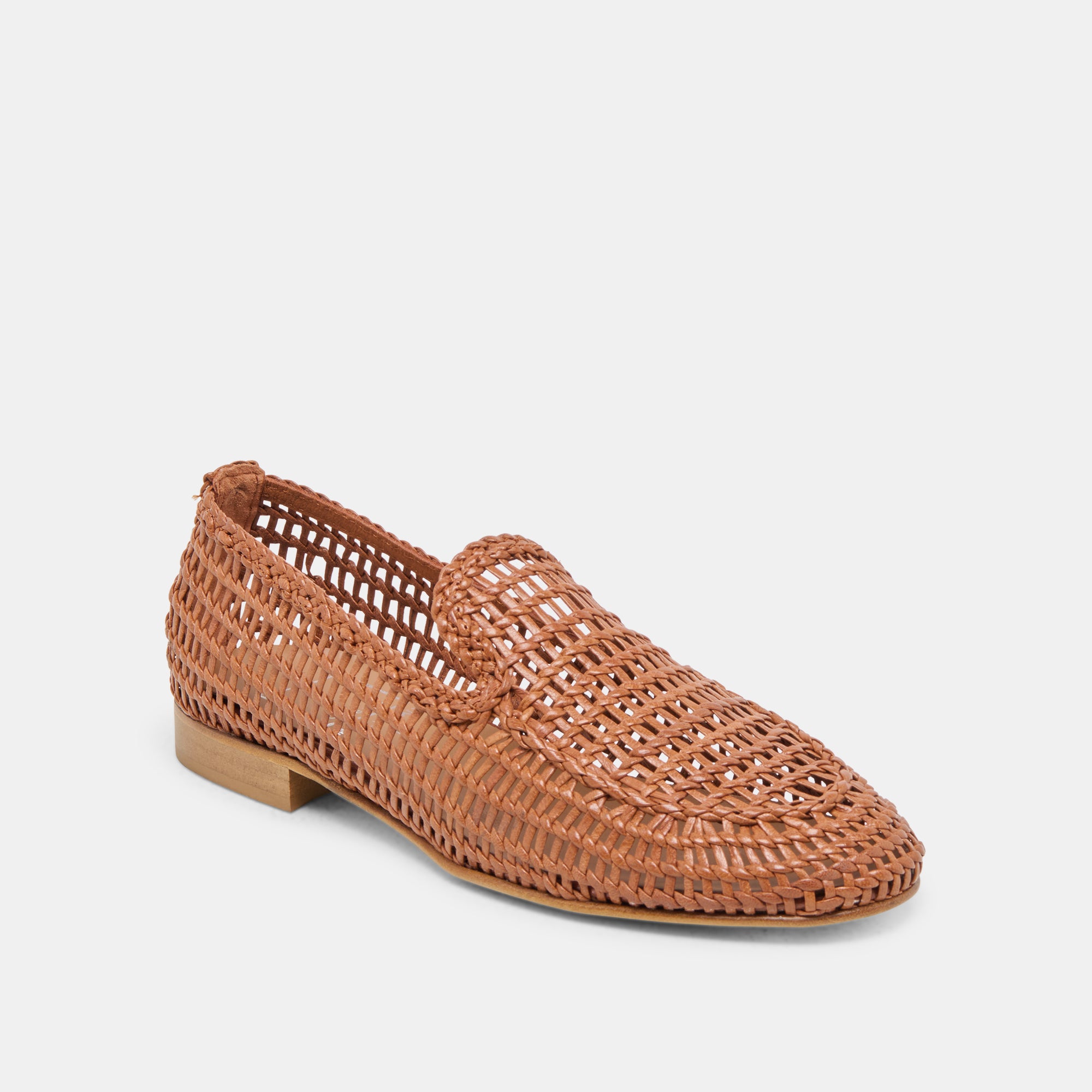 ARMOND FLATS COGNAC WOVEN LEATHER - Women's Comfortable Slip-On Shoes for Work, Office & Casual Wear