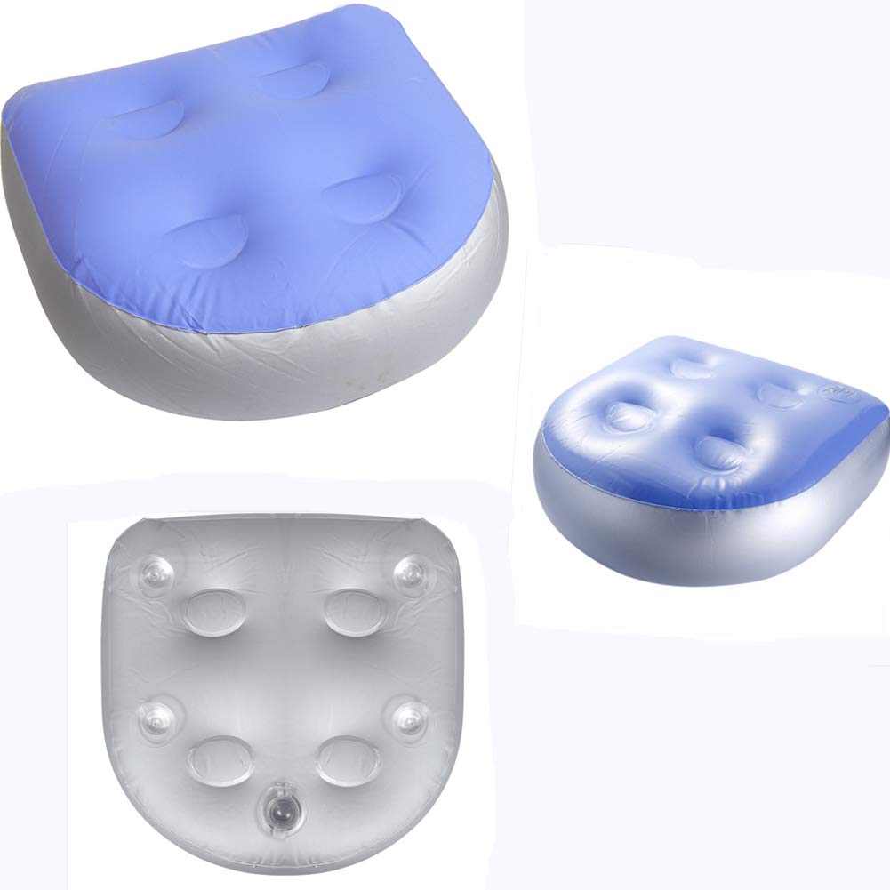**Inflatable Spa & Hot Tub Booster Seat with Suction Cups - Waterproof Bathtub Massage Mat for Back Support - Soft & Safe Inflatable Cushion for Relaxation & Hydrotherapy**    *(Perfect for Home Spas, Jacuzzis, Bathtubs & Pool Relaxation - Enhances Comfort & Safety During Hydrotherapy Sessions)*
