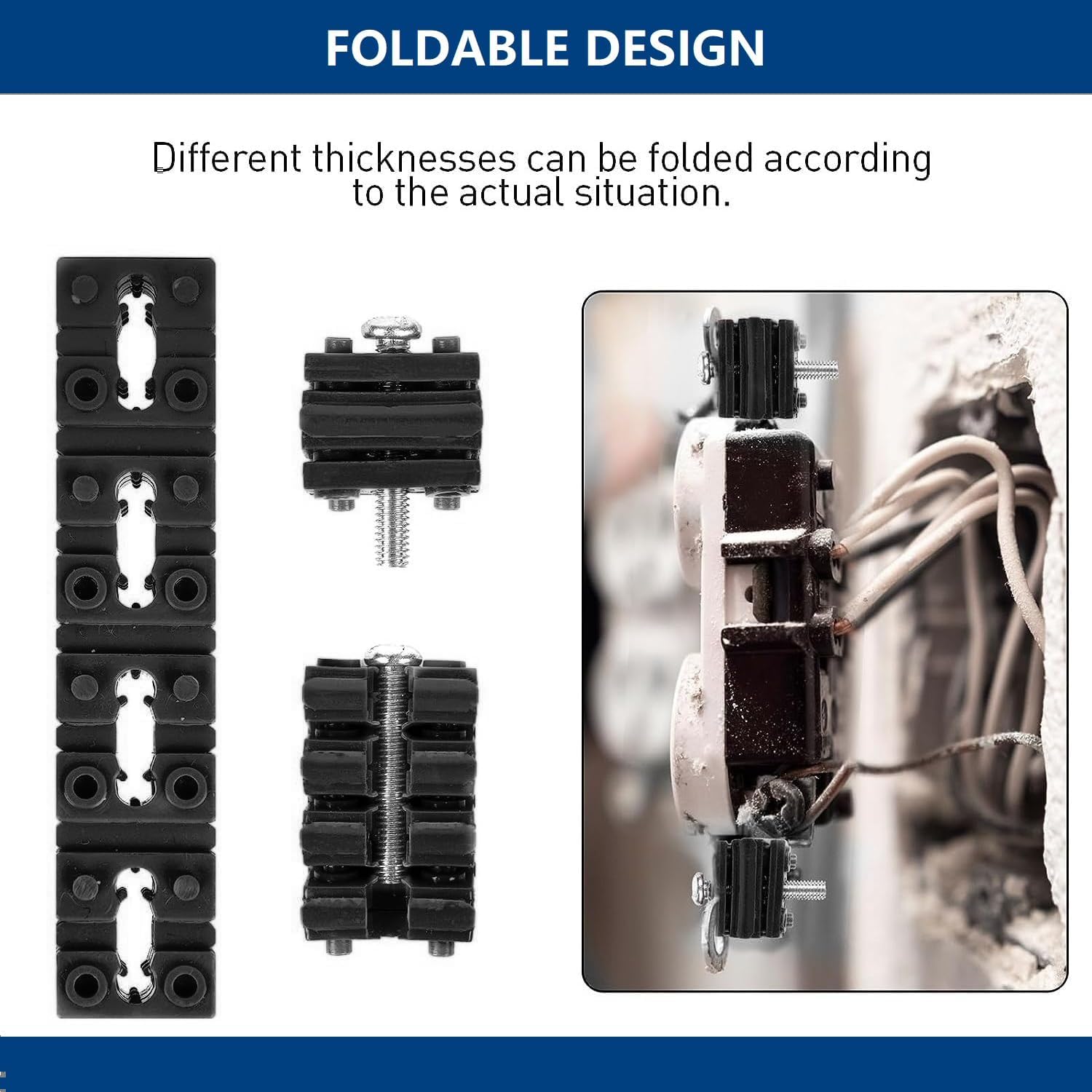 100pcs Black Electrical Outlet Spacers - Switch & Receptacle Spacer Shims for Loose Electrical Box, Socket Extender | Perfect for Home Renovation, Electrician Tools & DIY Electrical Projects