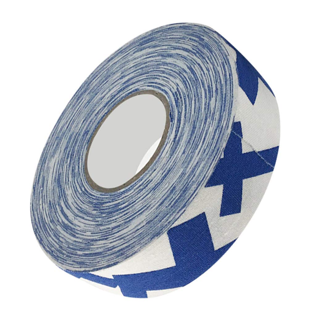 **Non-Slip Hockey Stick Tape - Sweat-Absorbing, Abrasion-Resistant Sports Grip Tape for Hockey Sticks - Premium Cotton Cloth Design (Blue) - Perfect for Ice Hockey, Field Hockey & Stick Handling Practice**