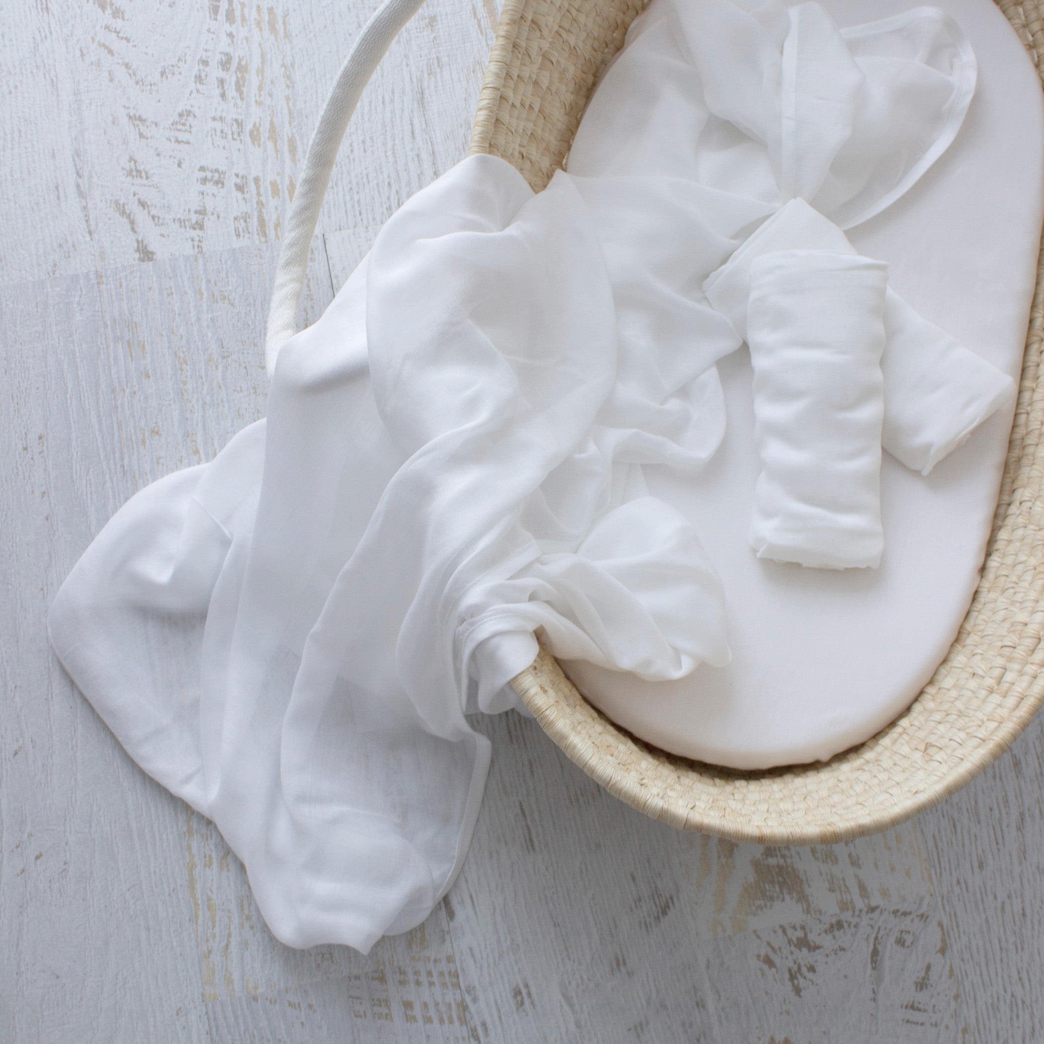Soft Bamboo White 3-Pack Muslin Swaddle Wraps for Newborns - Breathable Baby Blankets for Swaddling, Nursing & Comfort | Perfect for Nursery, Travel & Photo Shoots