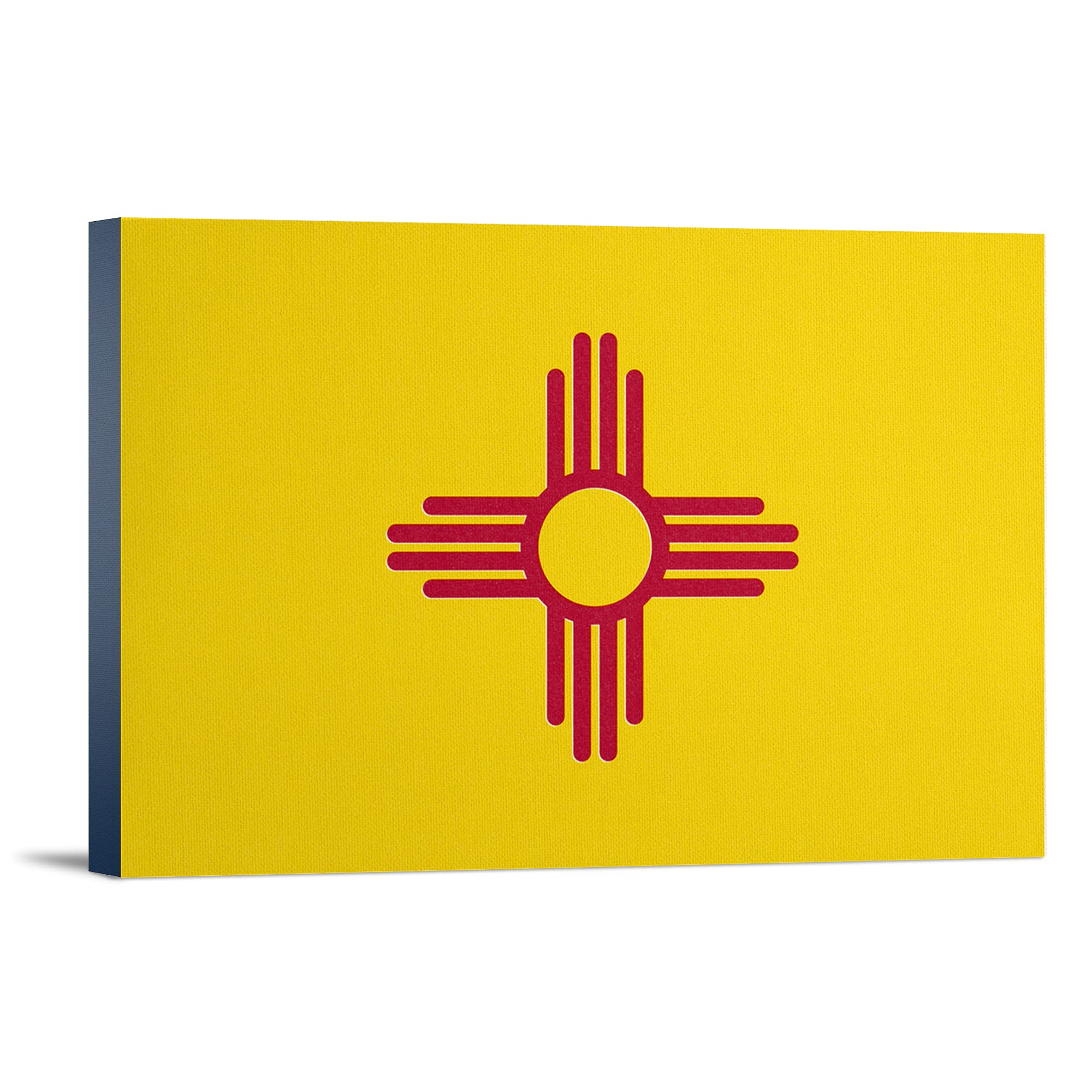 New Mexico State Flag Letterpress Print - 16x24 Wrapped Canvas Wall Art Decor for Home, Office & Classroom - Southwestern US Inspired Artwork for Patriotic Display & Western Decor
