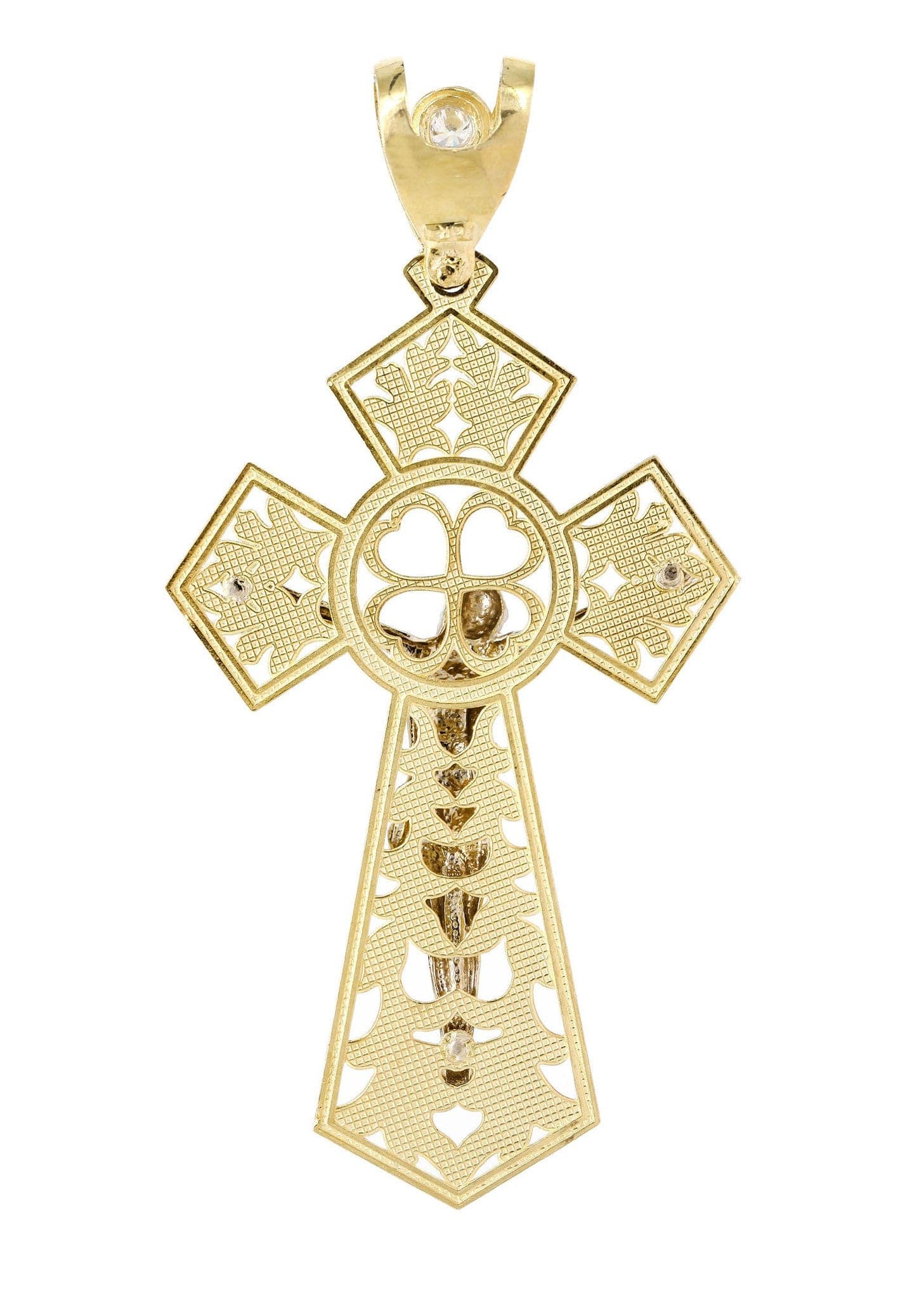 10K Gold Cross Pendant for Women & Men - 16.7 Grams Religious Jewelry - Perfect for Baptism, First Communion, Confirmation & Everyday Wear