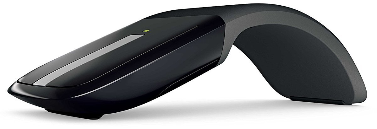 Microsoft RVF-00052 Arc Wireless USB Touch Mouse - Black | Ergonomic Portable Mouse for Laptop, PC & Mac | Perfect for Travel, Office & Home Use