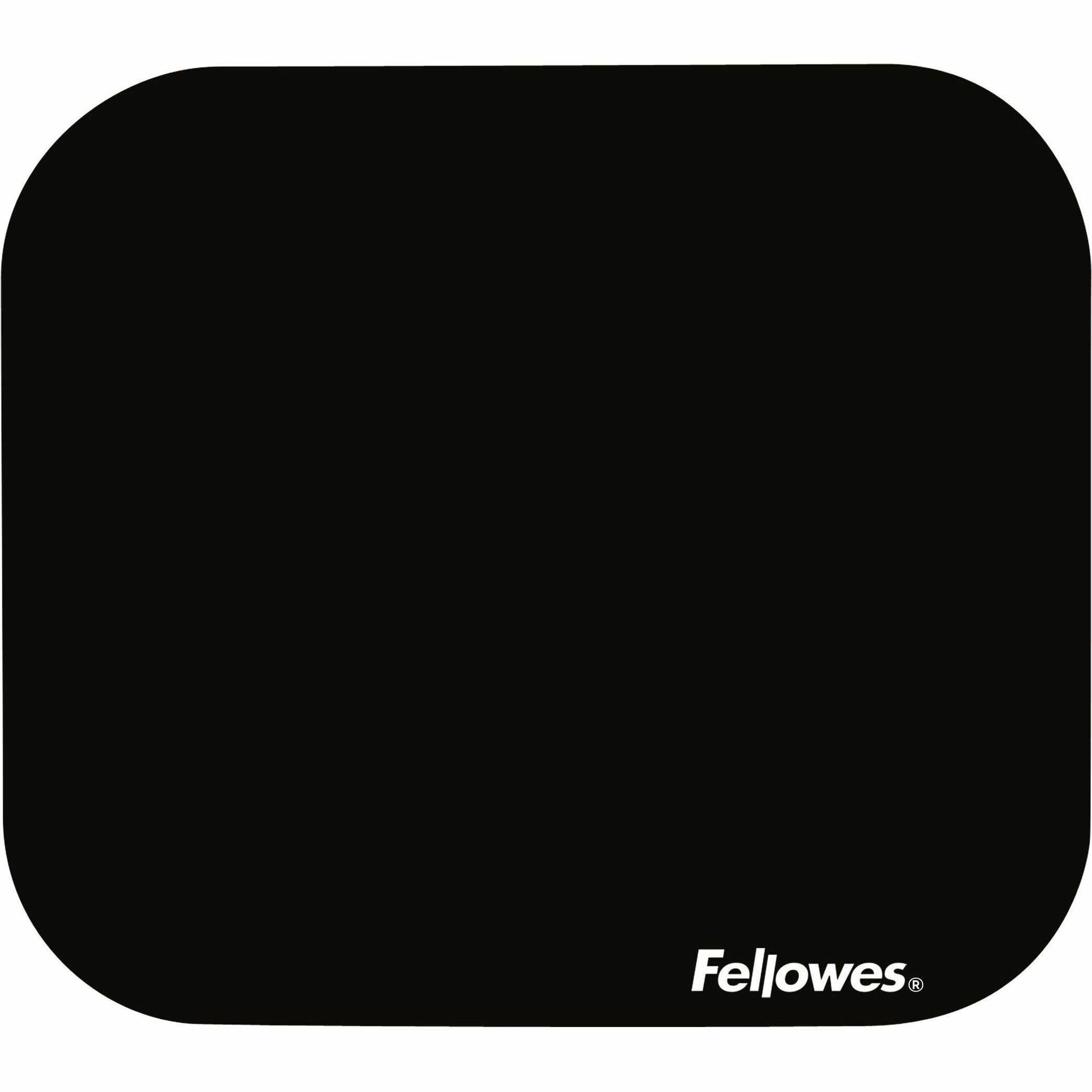 Fellowes Premium Black Mouse Pad - Ergonomic Desk Mat for Comfortable Computer Use at Home & Office