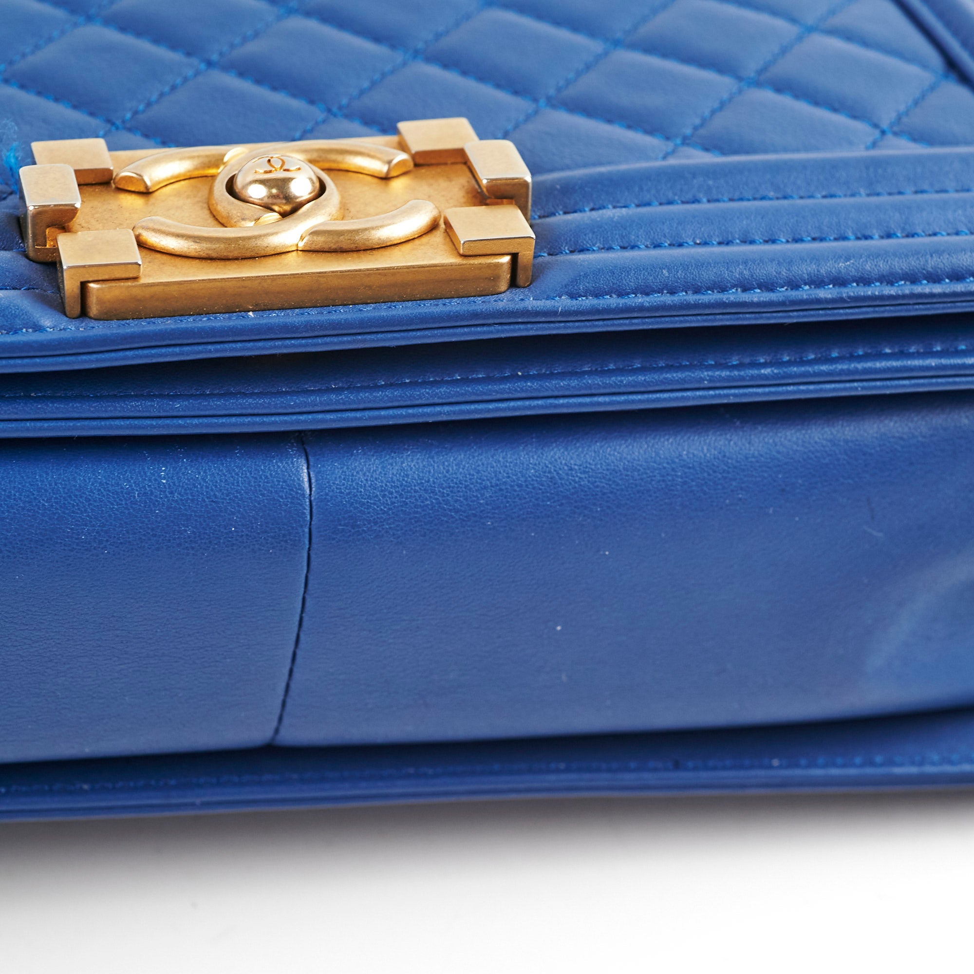 Chanel Old Medium Boy Bag in Blue - 27 Series Luxury Handbag for Women | Perfect for Evening Events, Parties & Special Occasions