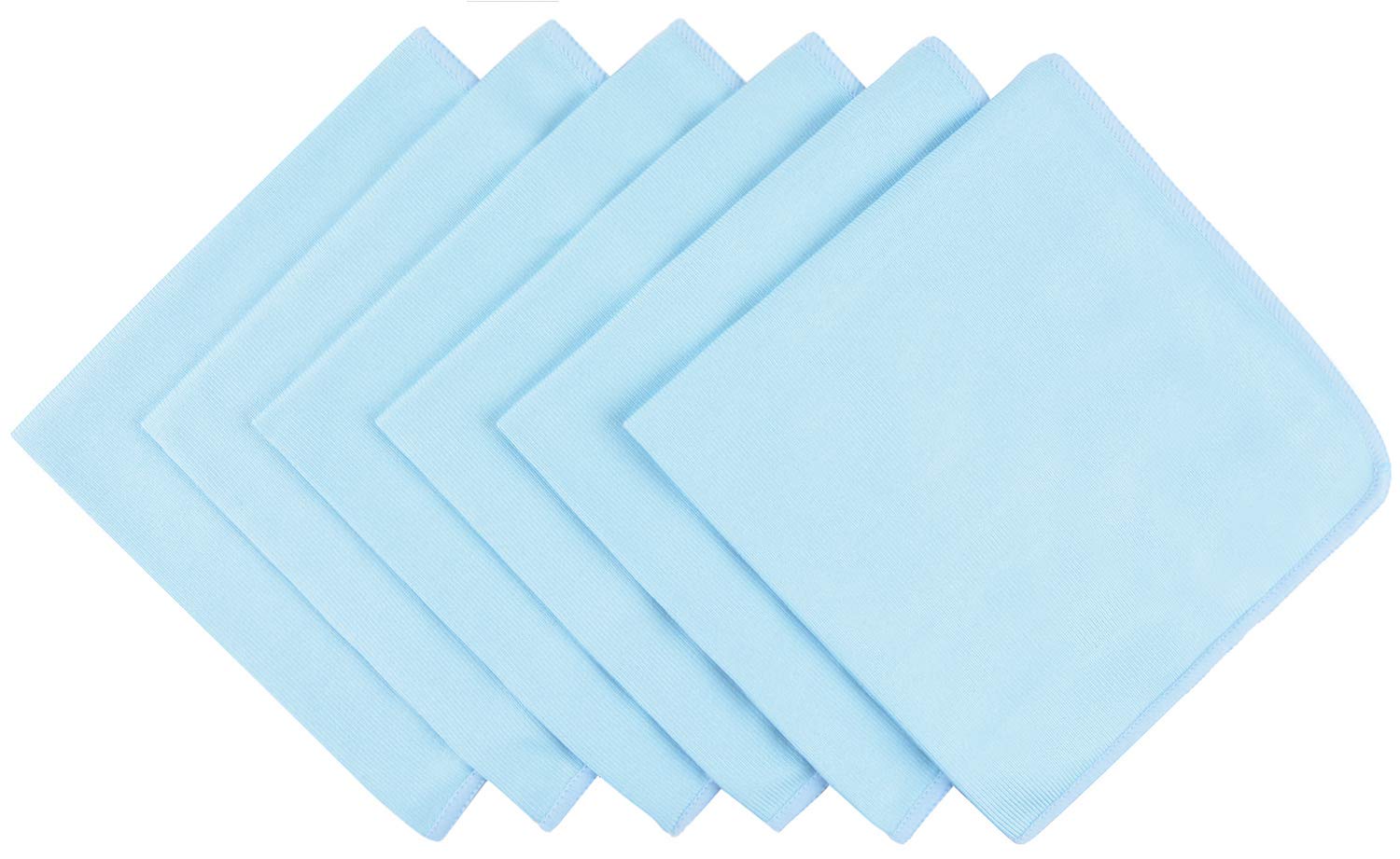 Premium Microfiber Cleaning Cloths - 16x16 Inch Lint-Free, Scratch-Free for Glass, Windows, Dishes, Stainless Steel, Mirrors & Electronics (6-Pack, Blue) - Perfect for Home, Office & Car Cleaning
