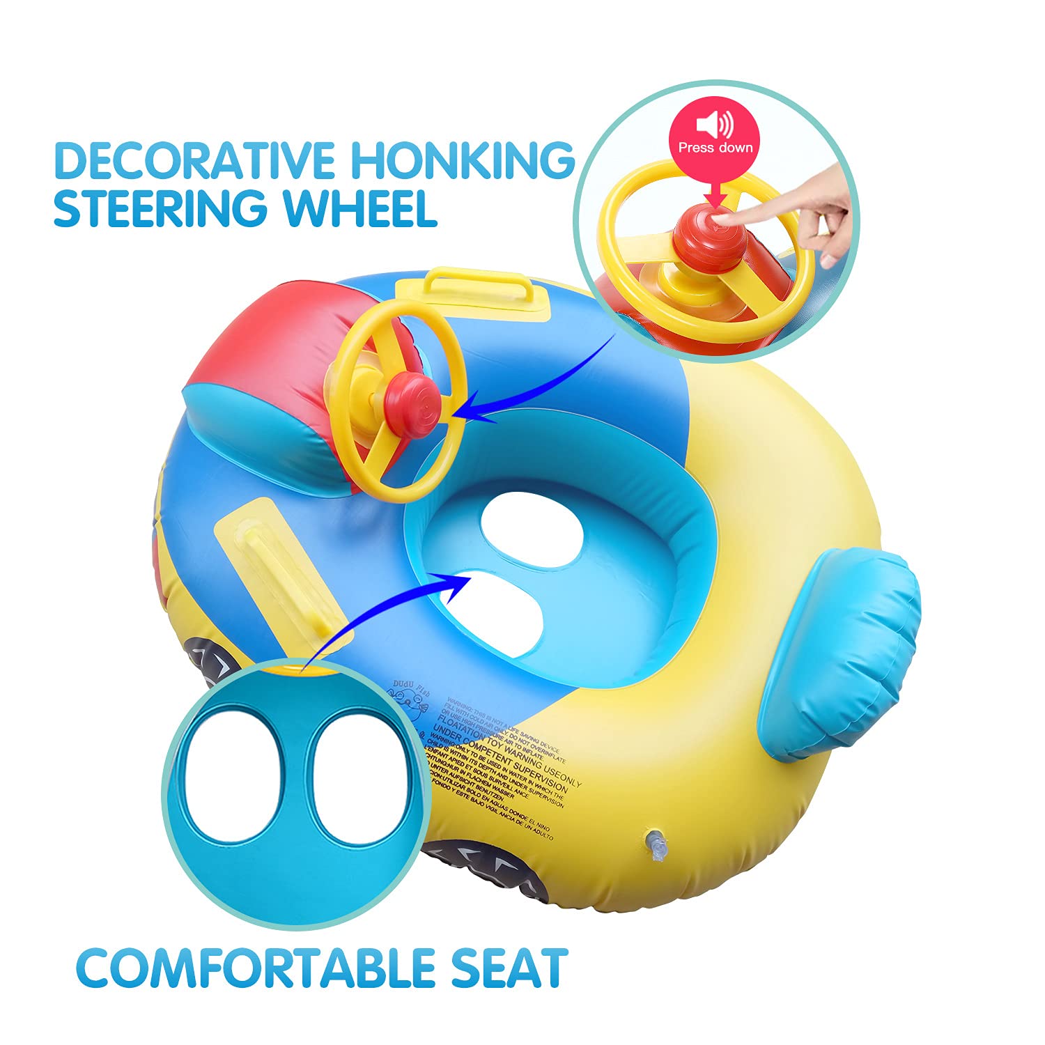 2021 Upgraded Thickened Baby Pool Float for Infants 3-36 Months - Safe Swim Ring for Toddlers & Kids (Multicolor) - Perfect for Backyard Pools, Beach Trips & Summer Water Play