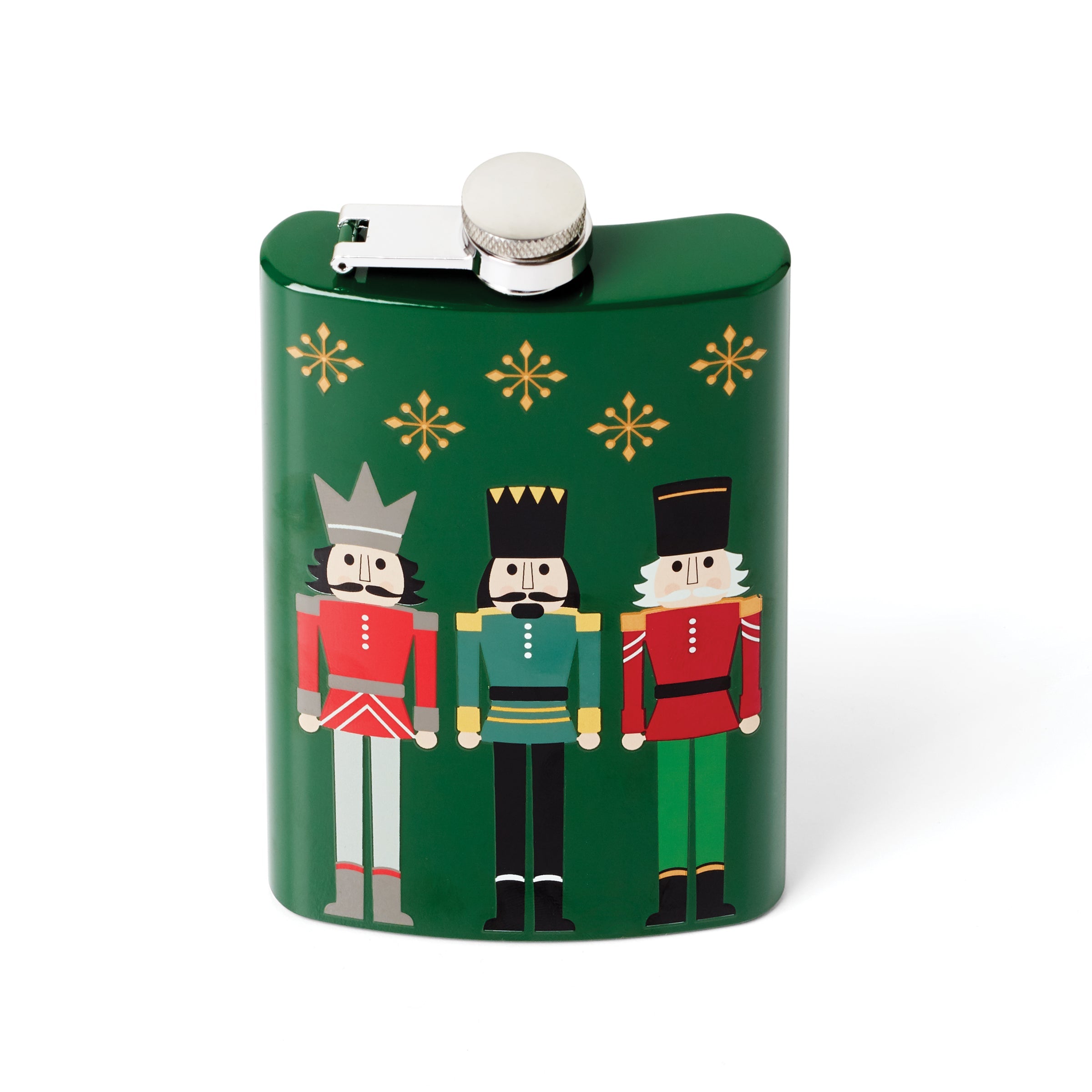 Premium 4-Piece Nutcracker Flask Set - Stainless Steel Whiskey Liquor Gift Box - Perfect for Christmas, Holidays & Parties