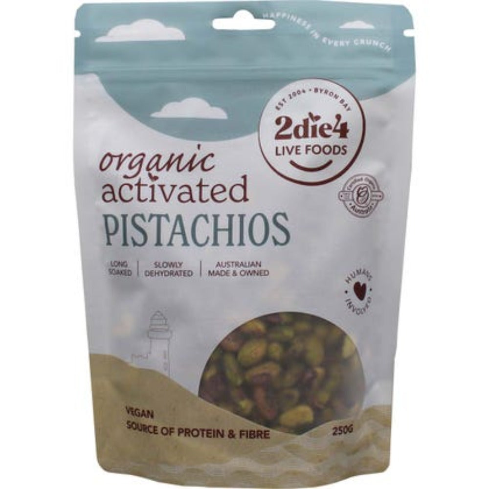 Organic Activated Pistachios 250g by 2DIE4 LIVE FOODS - Raw, Vegan, Keto & Paleo Friendly Snack for Energy Boost & Healthy Lifestyle