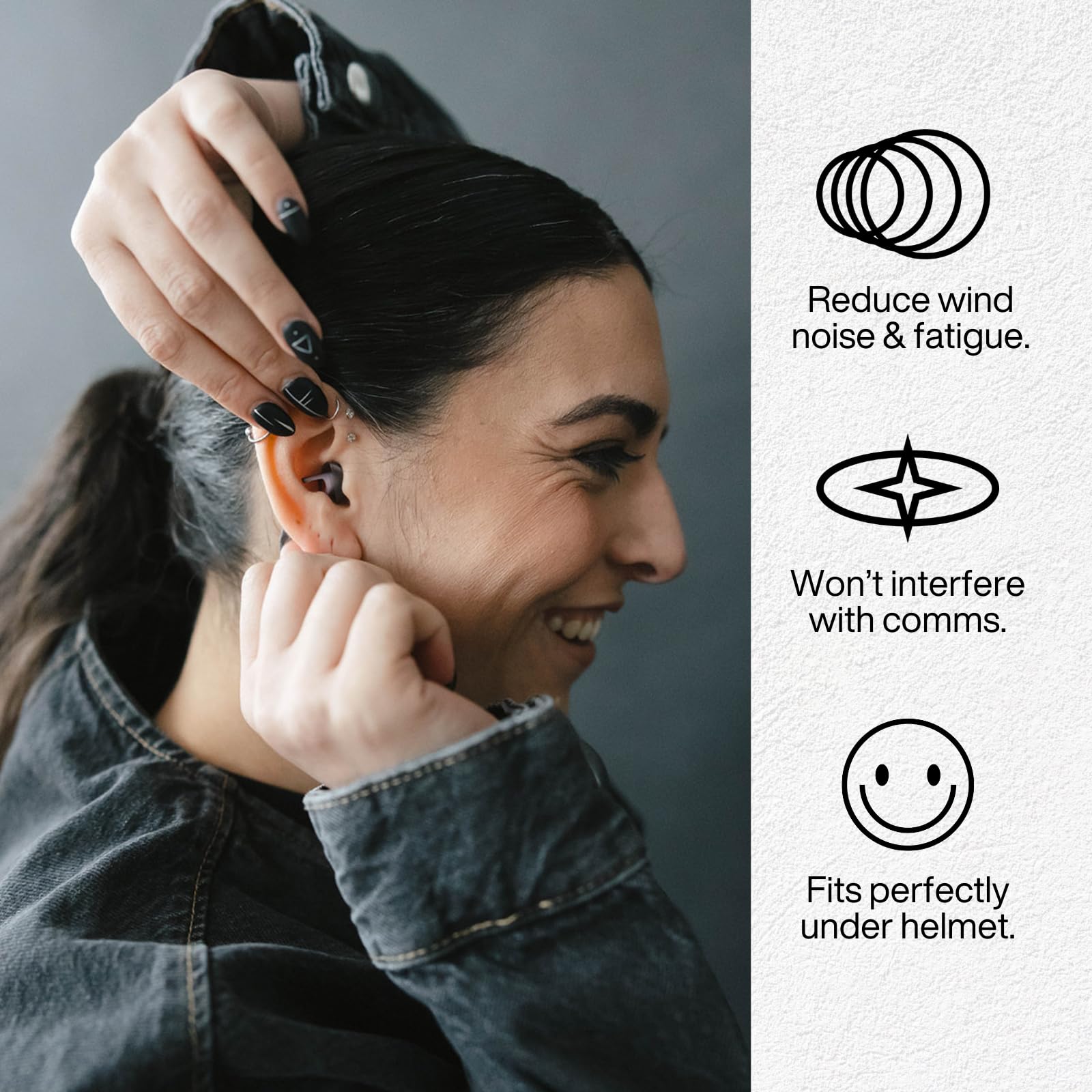 EARPEACE Moto Reusable Earplugs - 26dB Noise Canceling for Motorcycle Riding & Wind Protection