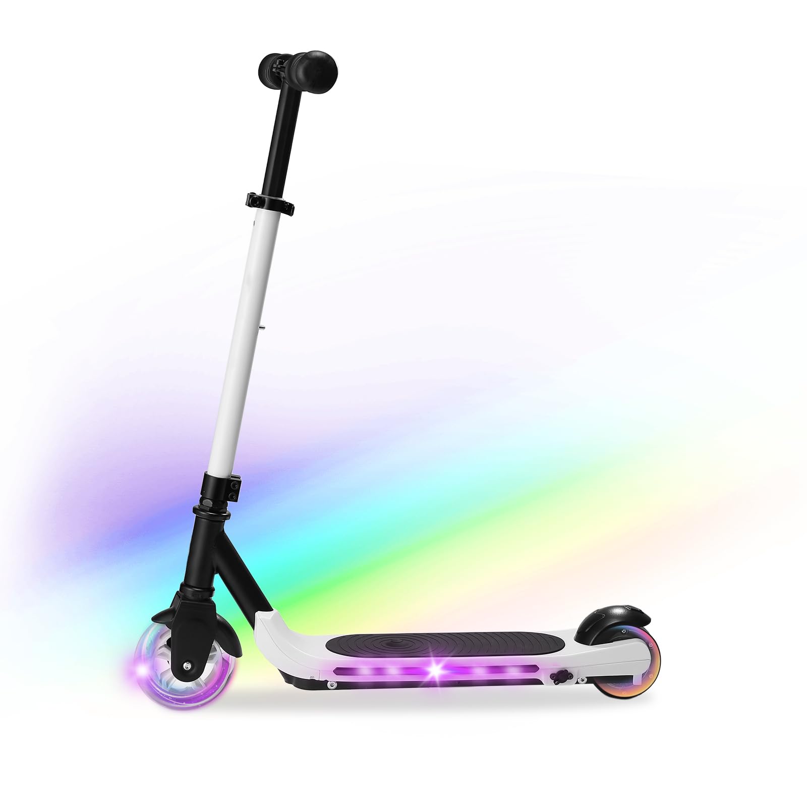 KHHK Kids Electric Scooter - 5 Inch Solid Rubber Tires, Adjustable Height, 60W Motor, 8 km/h Max Speed - Perfect for Commuting to School & Neighborhood Rides