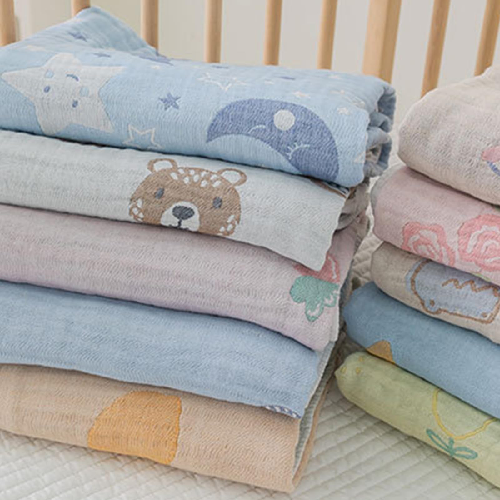 Soft Cotton Muslin Baby Stroller Blanket - Breathable & Lightweight for Newborns & Infants - Perfect for Strollers, Cribs, and Swaddling