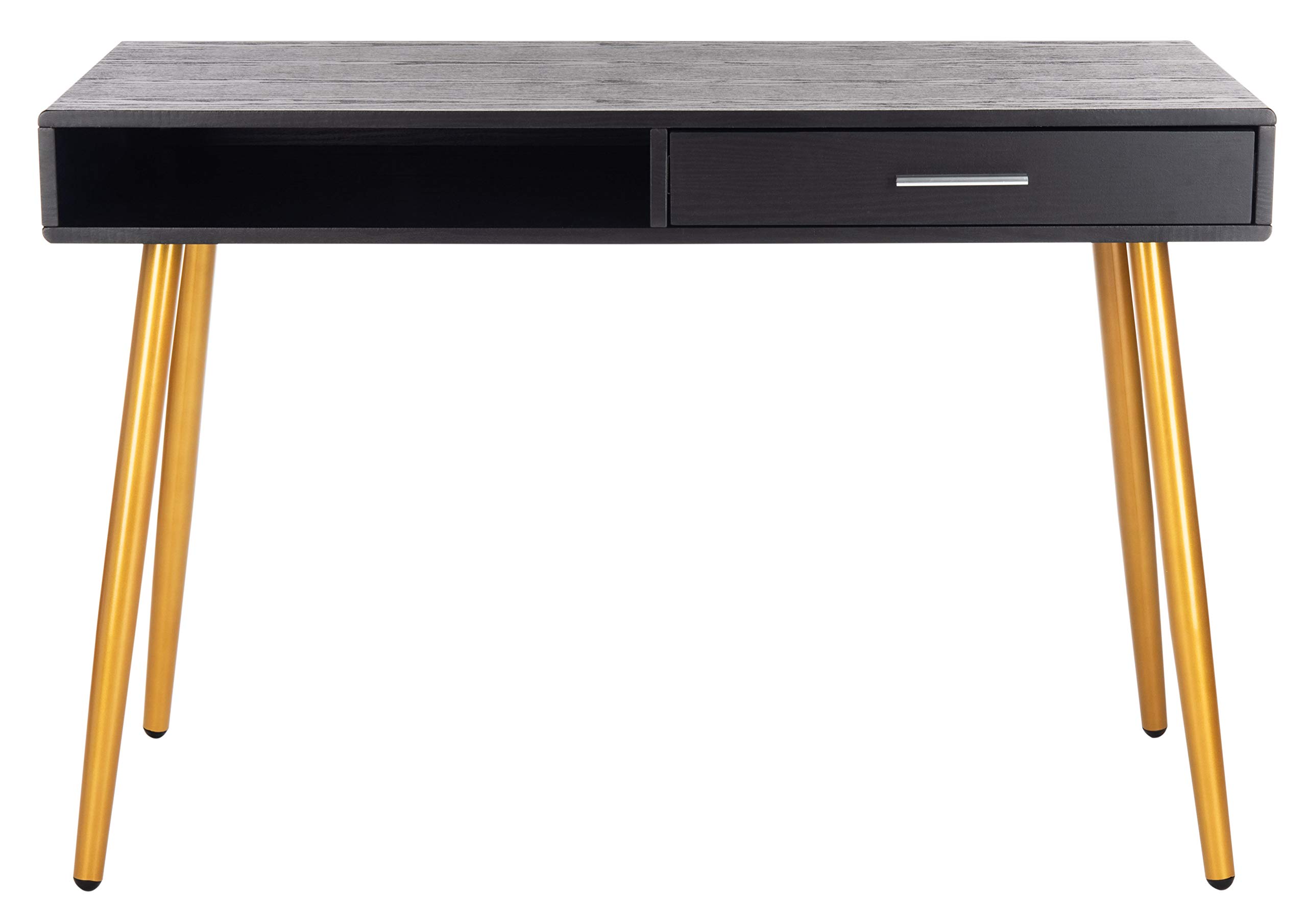 Safevieh Jorja Modern Black & Gold 1-Drawer Home Office Desk - Stylish Writing Desk for Small Spaces, Home Office & Study Room