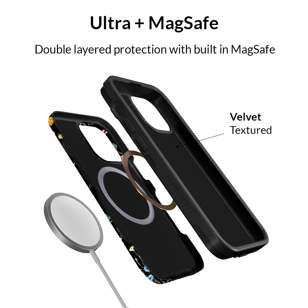 Black Wildflower iPhone Case - Durable Slim Protective Cover for iPhone [Model] - Perfect for Everyday Use, Travel & Outdoor Adventures