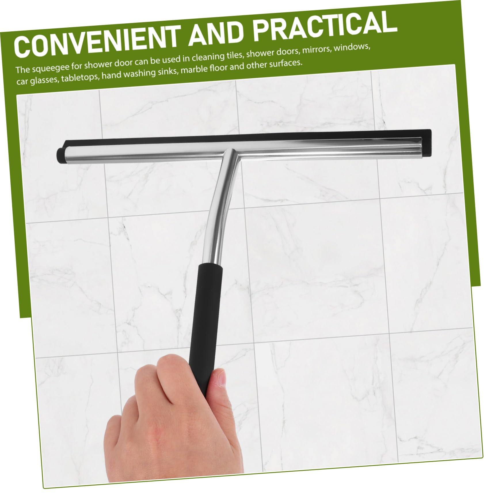 Baluue 1-Piece Glass Wiper Squeegee - Car Windshield, Tile Wall & Shower Cleaner - Water Removal Tool for Windows, Mirrors & Glass Surfaces - Perfect for Home, Office and Auto Cleaning
