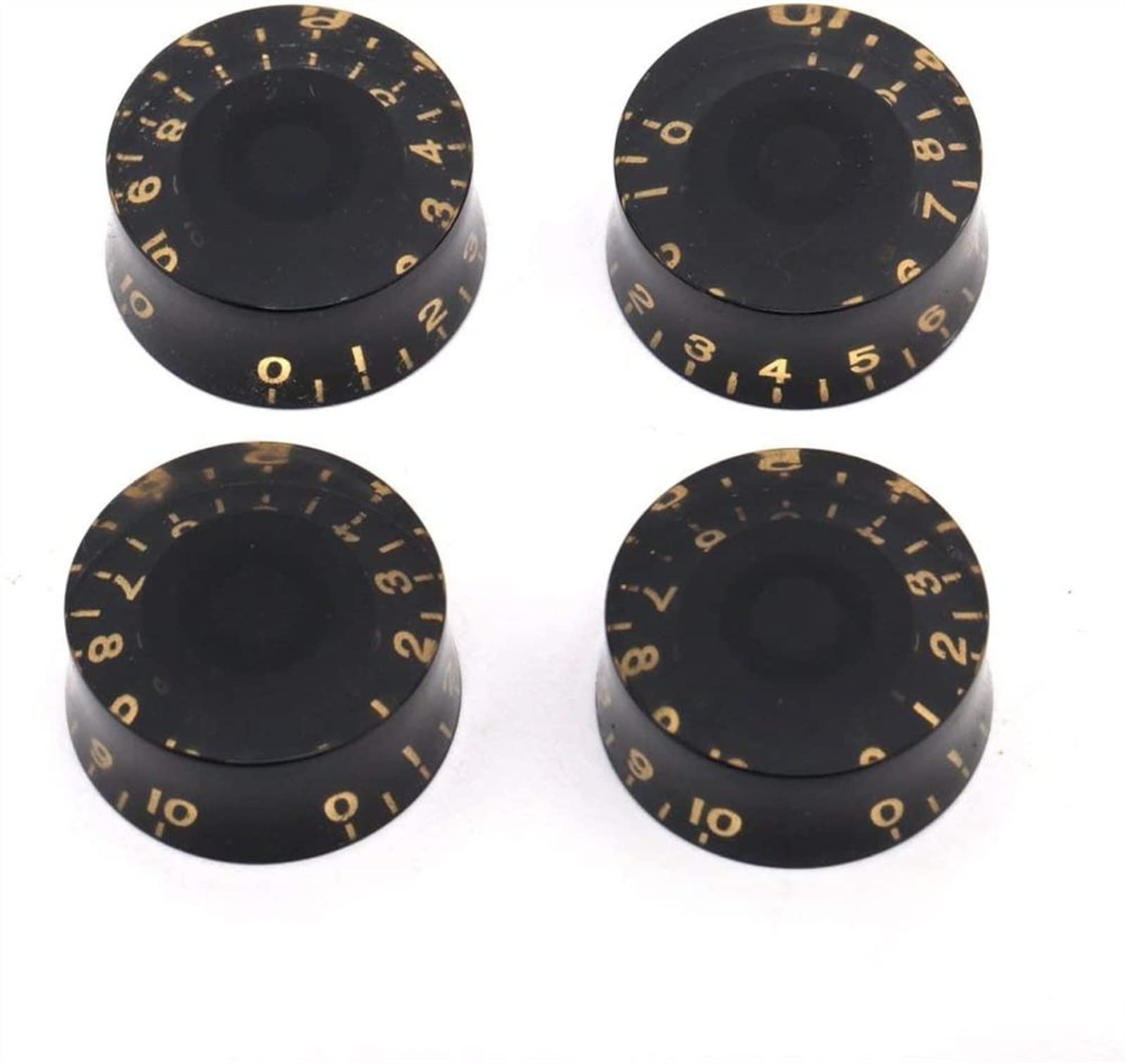 4 Pcs Black Gold Acrylic Guitar Knobs - Metric Size Volume & Tone Control for Electric Guitar Parts & Accessories - Perfect for DIY Guitar Upgrades & Customization
