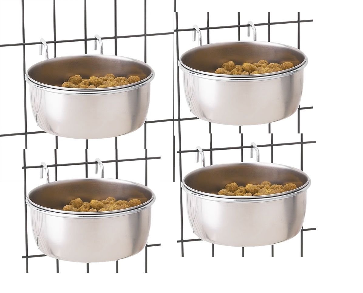 Premium Stainless Steel Hanging Dog Bowl - 8oz Durable Crate Cup for Pets - Perfect for Travel, Crate Training & Outdoor Adventures