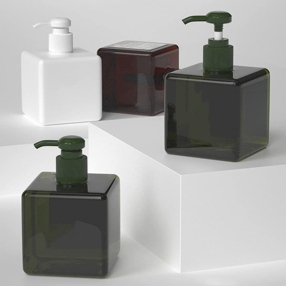 Ochine 1 Pack Refillable Square Plastic Pump Bottles - Clear Travel Shampoo & Lotion Containers with Dispenser for Body Wash, Moisturizer, Face Cream | Portable for Gym, Travel & Home Organization