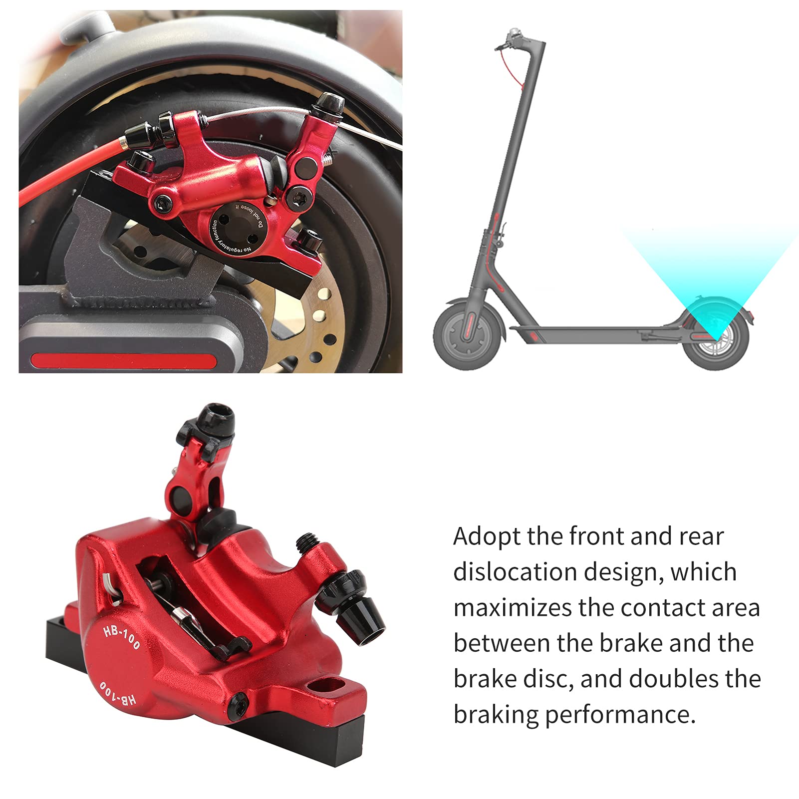 High Performance Electric Scooter Hydraulic Brake Kit with 120mm Rotor Adapter - Compatible with M365 Scooters | Perfect for Commuting, Urban Travel & Last-Mile Transportation