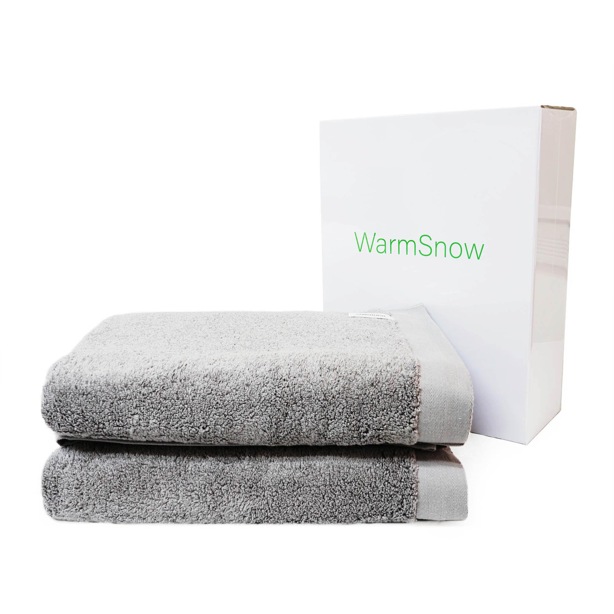 Premium 100% Cotton Bath Towel Set of 2 - Extra Large 31x62 Inch Luxury Bath Sheets - Super Soft & Highly Absorbent for Spa, Bathroom & Beach - Light Grey Home Essentials