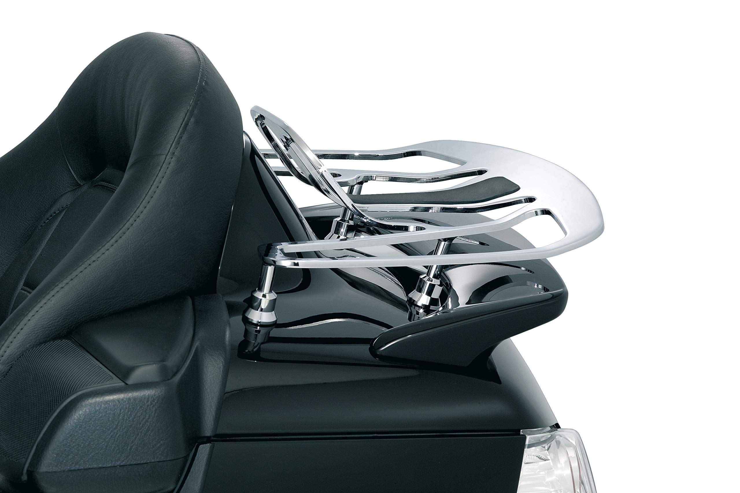 Kuryakyn 7154 Chrome Luggage Rack Risers for 2001-2019 Honda Gold Wing GL1800 Motorcycles | Heavy-Duty Motorcycle Accessories for Touring & Long-Distance Riding