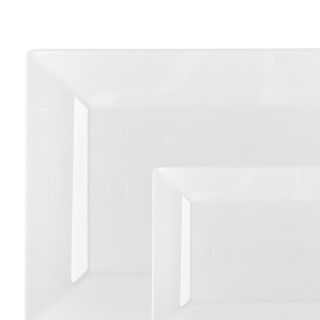 White Rectangle Plastic Dinner Plates - 10 Pack | Durable & Lightweight Disposable Plates for Parties, Picnics, and Outdoor Dining | BPA-Free & Eco-Friendly