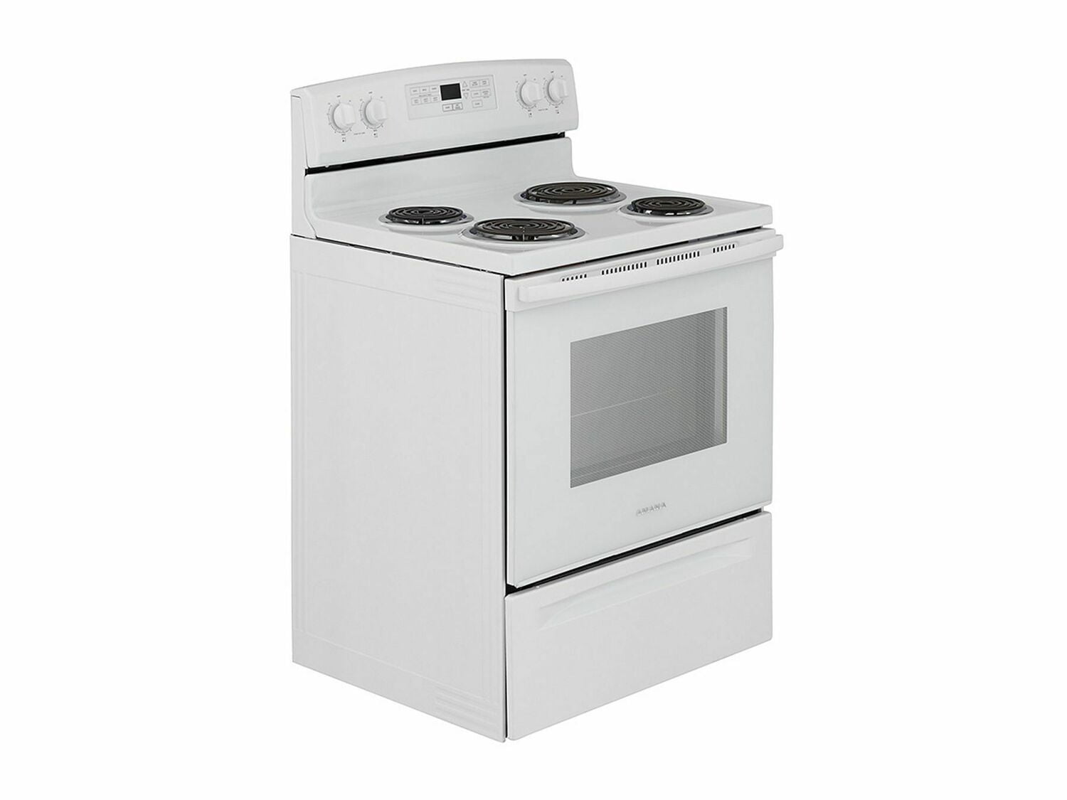 Amana ACR4503SFW 30 Inch Electric Range with Self-Cleaning Option - White | Freestanding Kitchen Stove for Baking, Roasting & Family Cooking