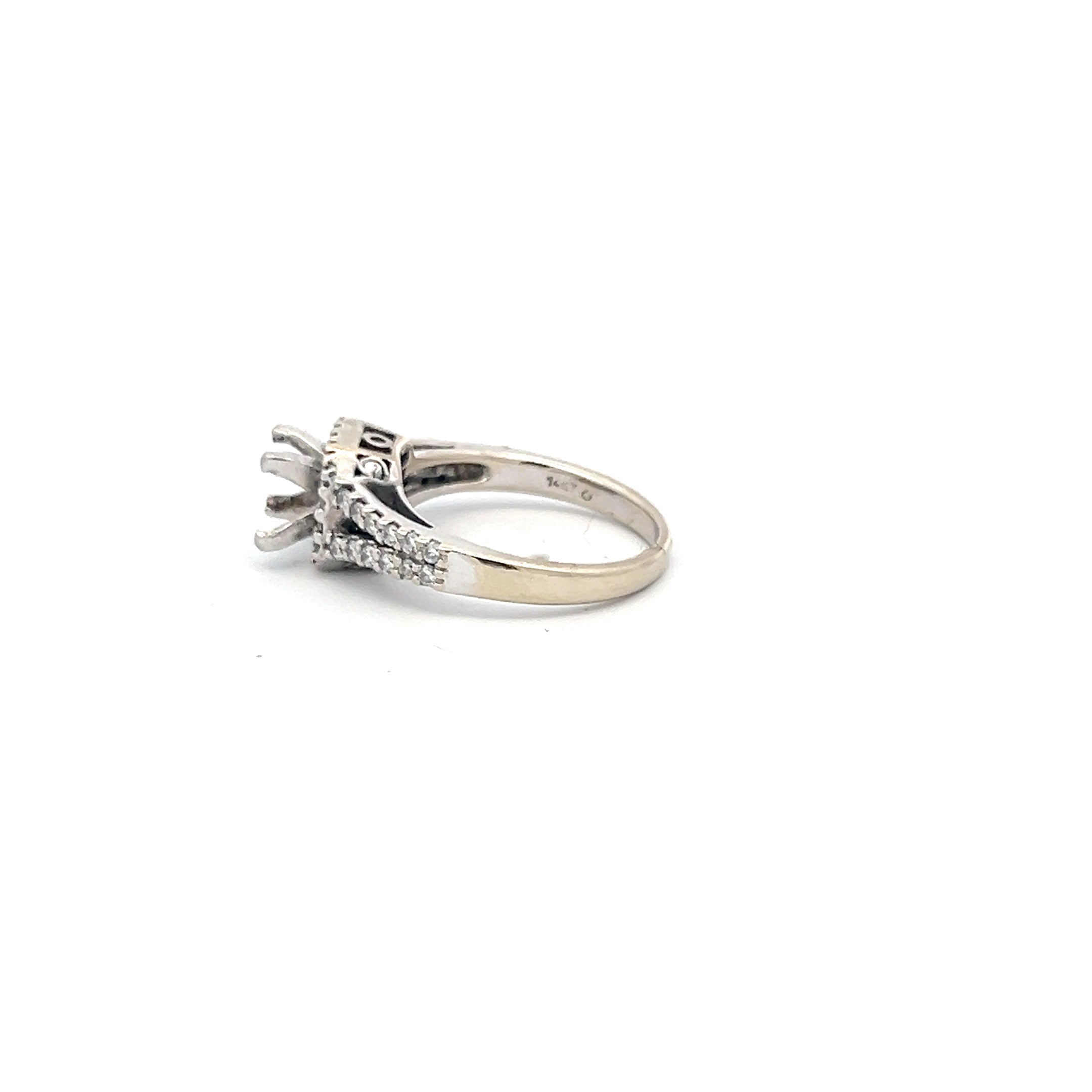 0.30 Carat Round Brilliant I SI1 Diamond 14K White Gold Semi Mount Engagement Ring - Perfect for Proposals, Weddings & Anniversary Gifts