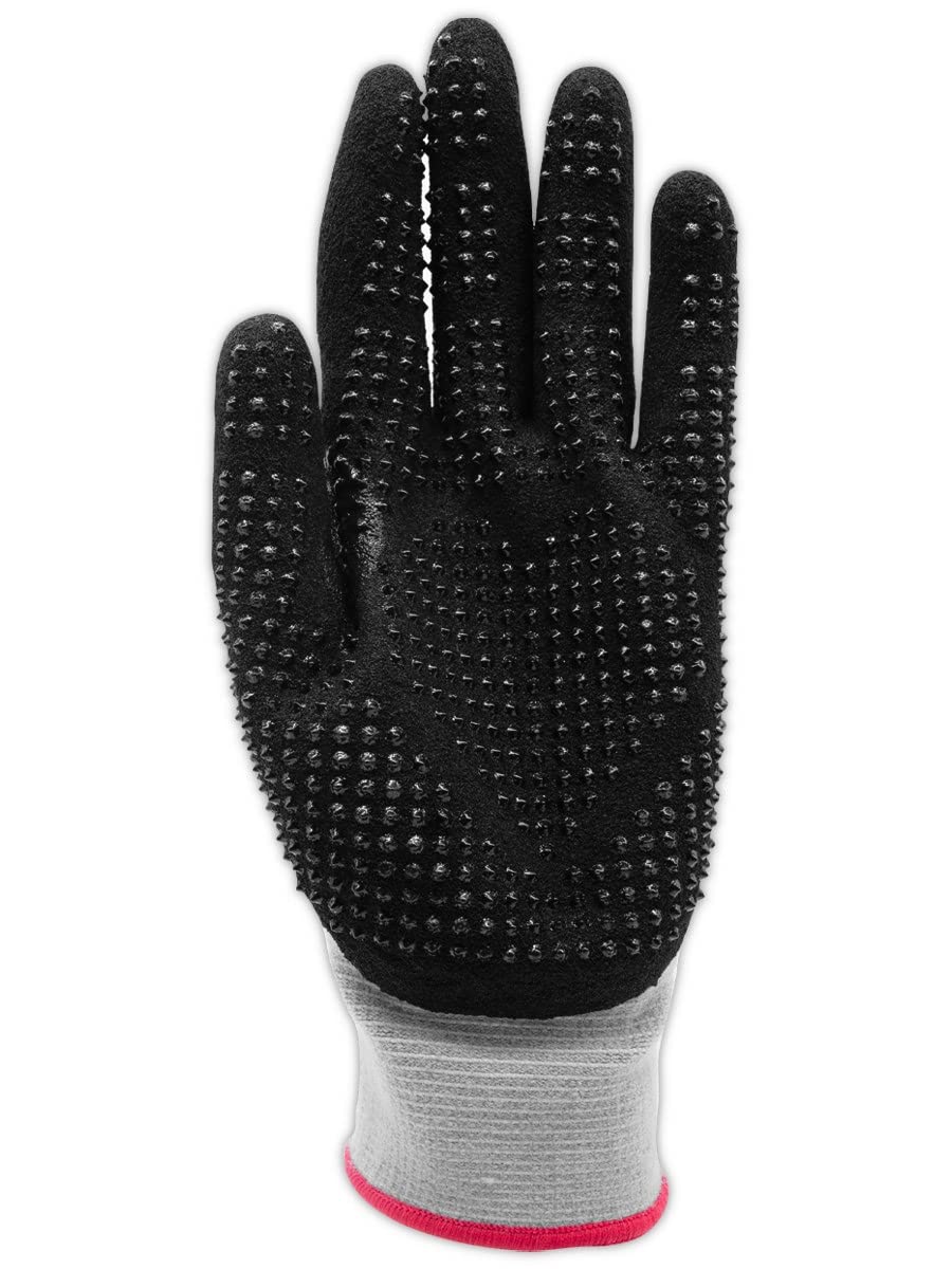 Heat Resistant Nitrile Coated Work Gloves - 24 Pairs, Size 6/XS, Dotted Palm Grip, Reusable & Silicone Free - Perfect for Welding, Construction, and High-Temperature Industrial Work (GP149)
