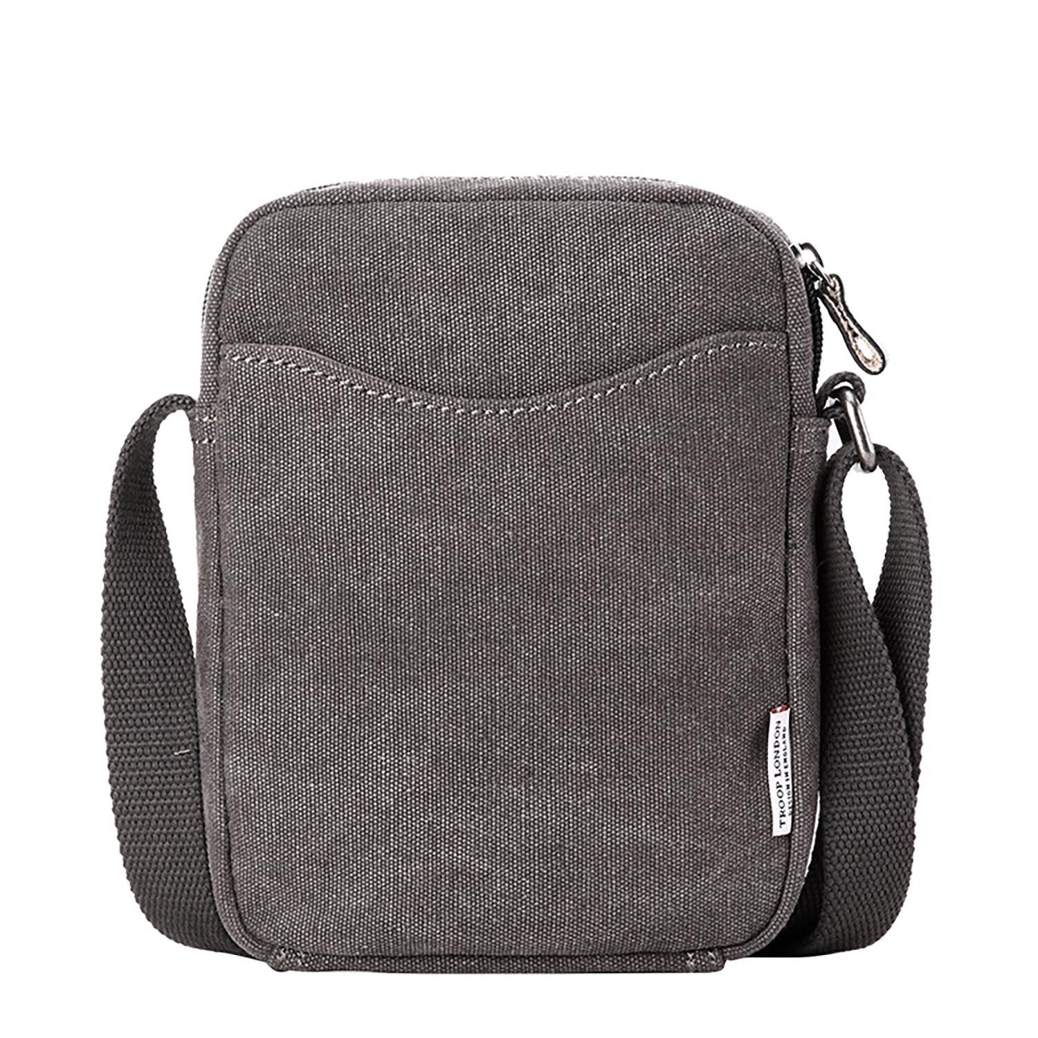 TRP0405 S Troop London Classic Canvas Small Crossbody Bag - Stylish & Durable for Daily Use, Travel, and Outdoor Activities