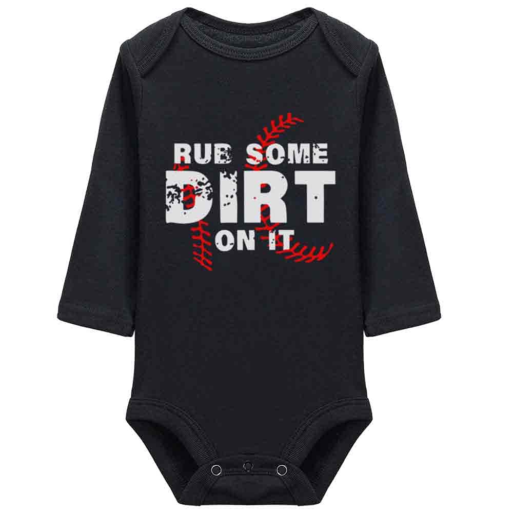 Funny Softball Baseball Baby Romper Bodysuit - Long Sleeve Cotton Outfit for Boys & Girls | Perfect for Game Day, Team Parties & Sports Enthusiasts