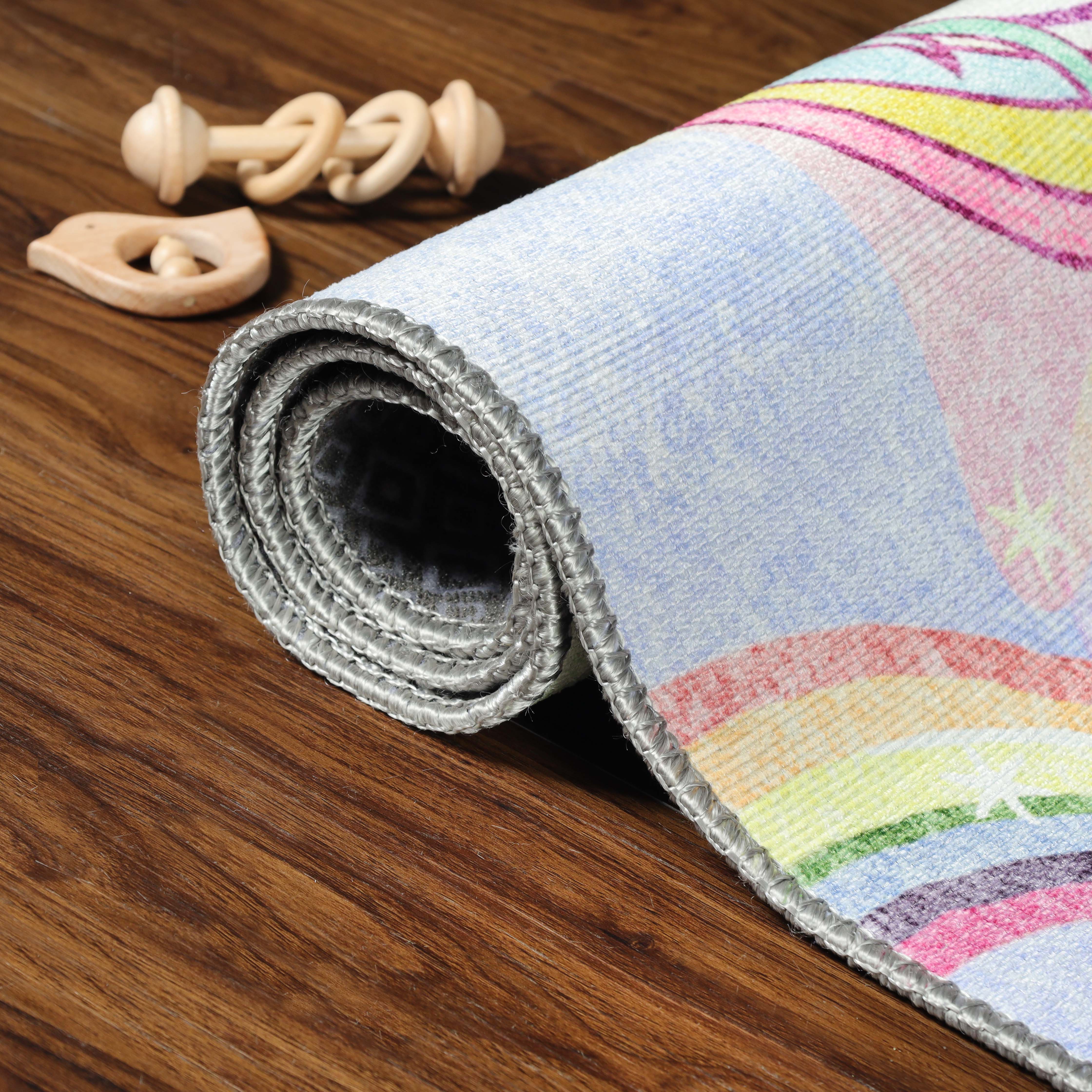 Unicorn Rainbow Kids Playroom Rug - Soft Non-Slip Nursery Carpet for Toddlers & Children | Perfect for Bedroom, Play Area & Daycare Floor Decor