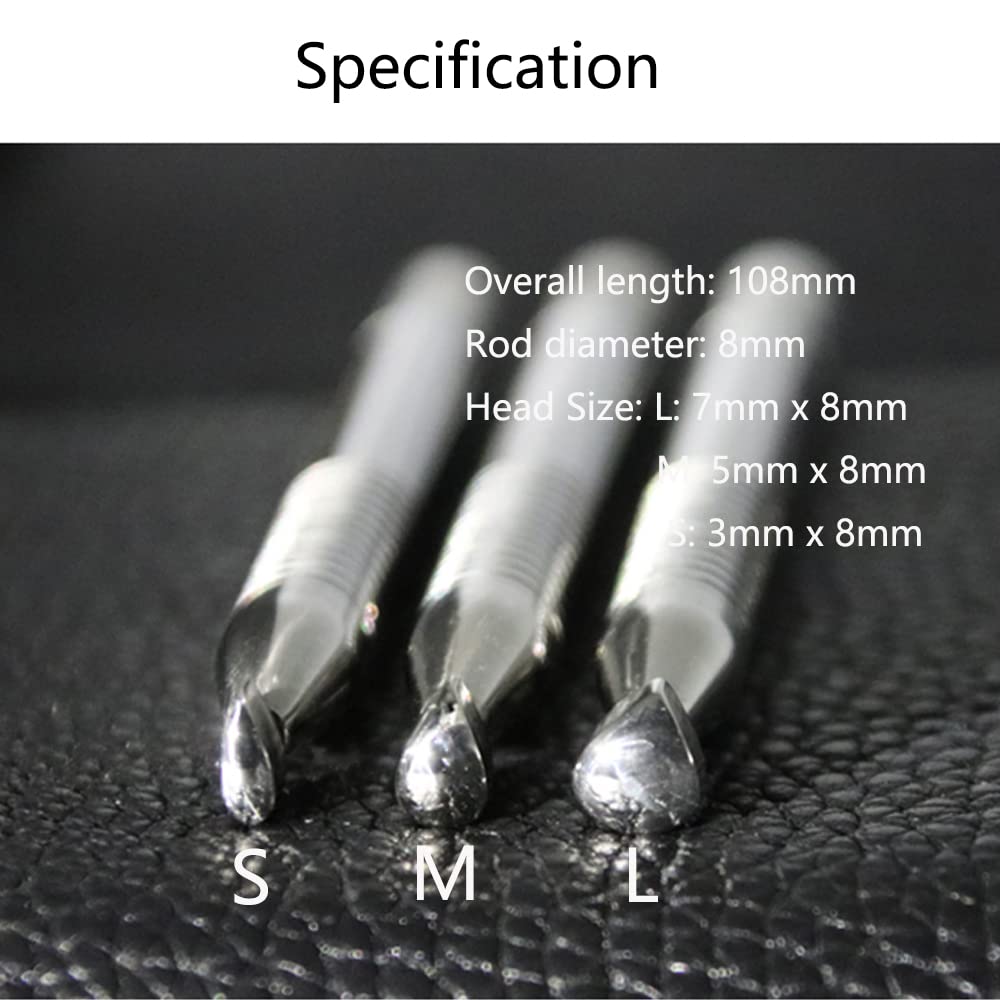 Leather Stamping Tools Set - 3PCS 304 Stainless Steel for Leather Carving & DIY Crafts