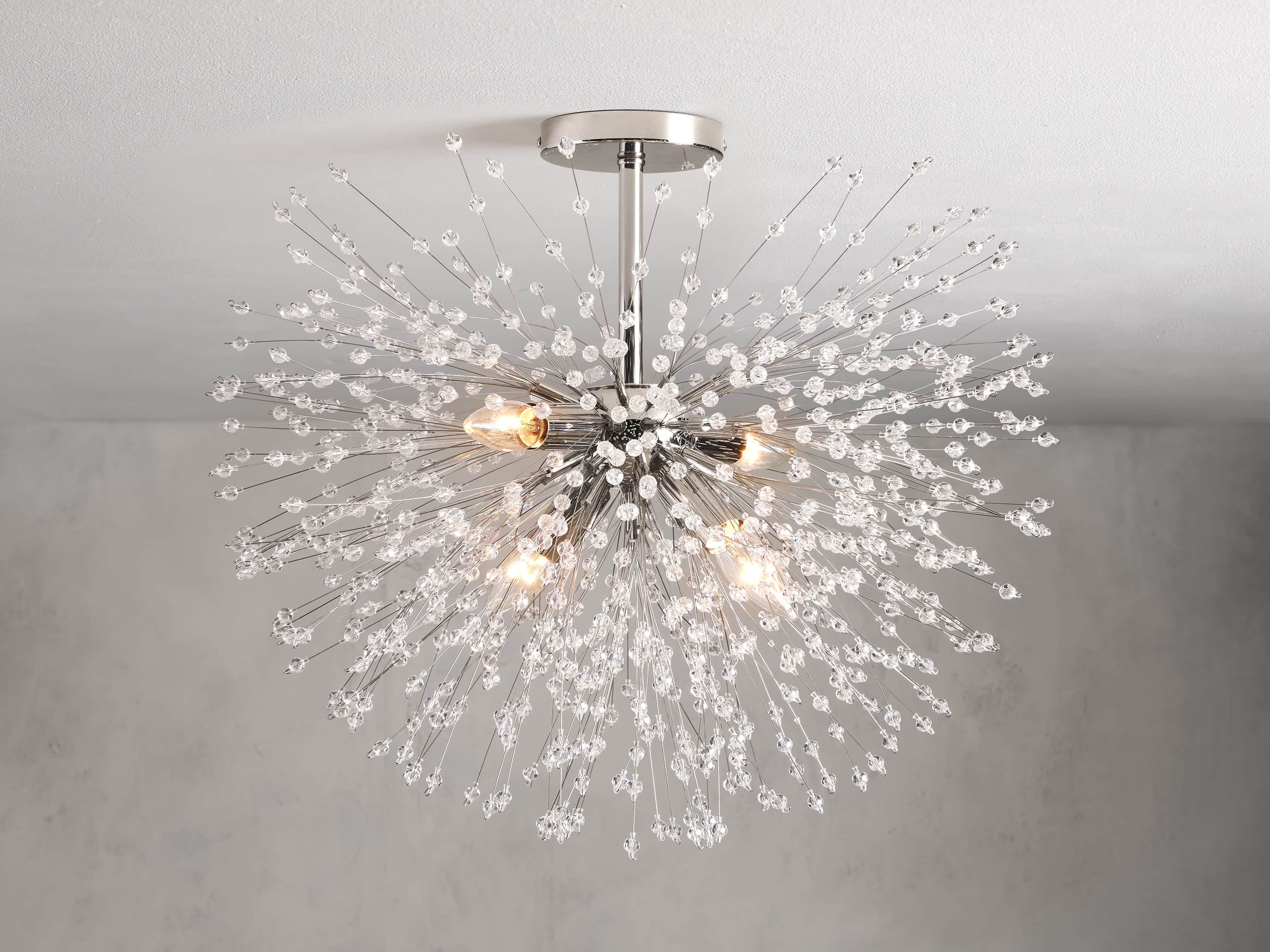 Dandelion Flush Mount Ceiling Light Fixture - Modern LED Lighting for Bedroom, Living Room, and Hallway - Elegant Home Decor with Warm White Light