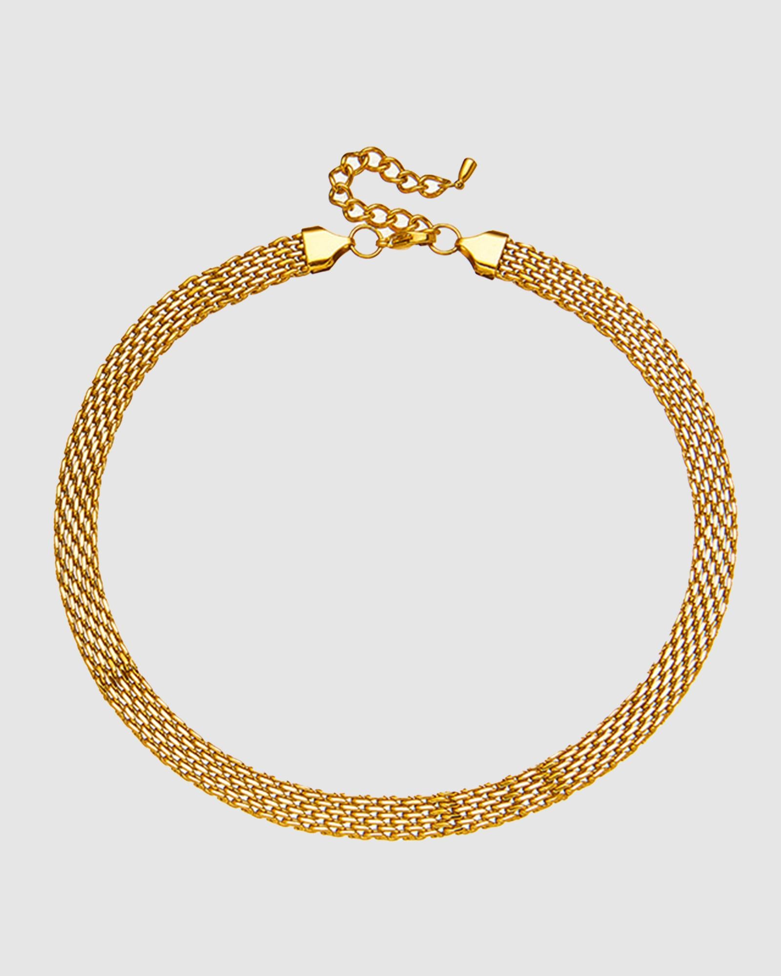 Elegant Gold Mesh Necklace for Women - Trendy Layering Jewelry for Daily Wear, Parties & Special Occasions