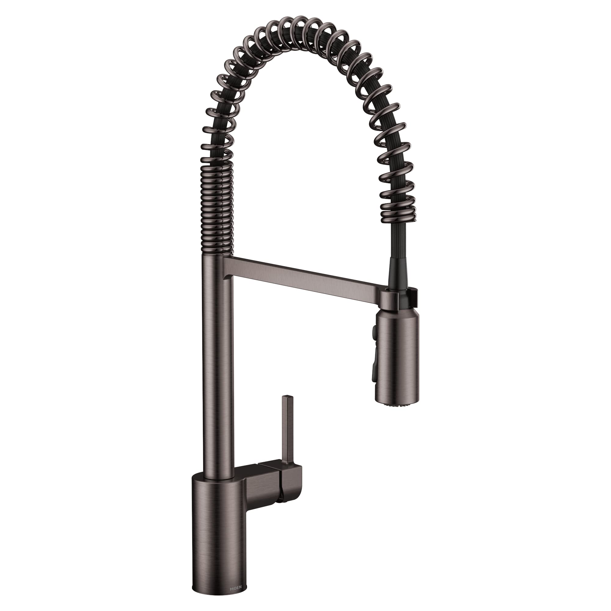 Moen Align Black Stainless Steel Single Handle Pull Down Kitchen Faucet with Power Boost Sprayer - Commercial Grade Pre-Rinse Spring Sink Faucet for Bar, Farmhouse & Restaurant Use - Perfect for High-Traffic Kitchens & Food Prep Areas (Model 5923BLS)