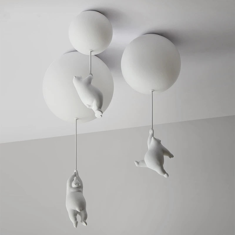 Kids Teddy Bears Holding Balloons Ceiling Light - Adorable Nursery Lighting for Baby & Children's Bedroom Decor | Perfect for Birthday Parties, Playrooms & Cozy Night Lights