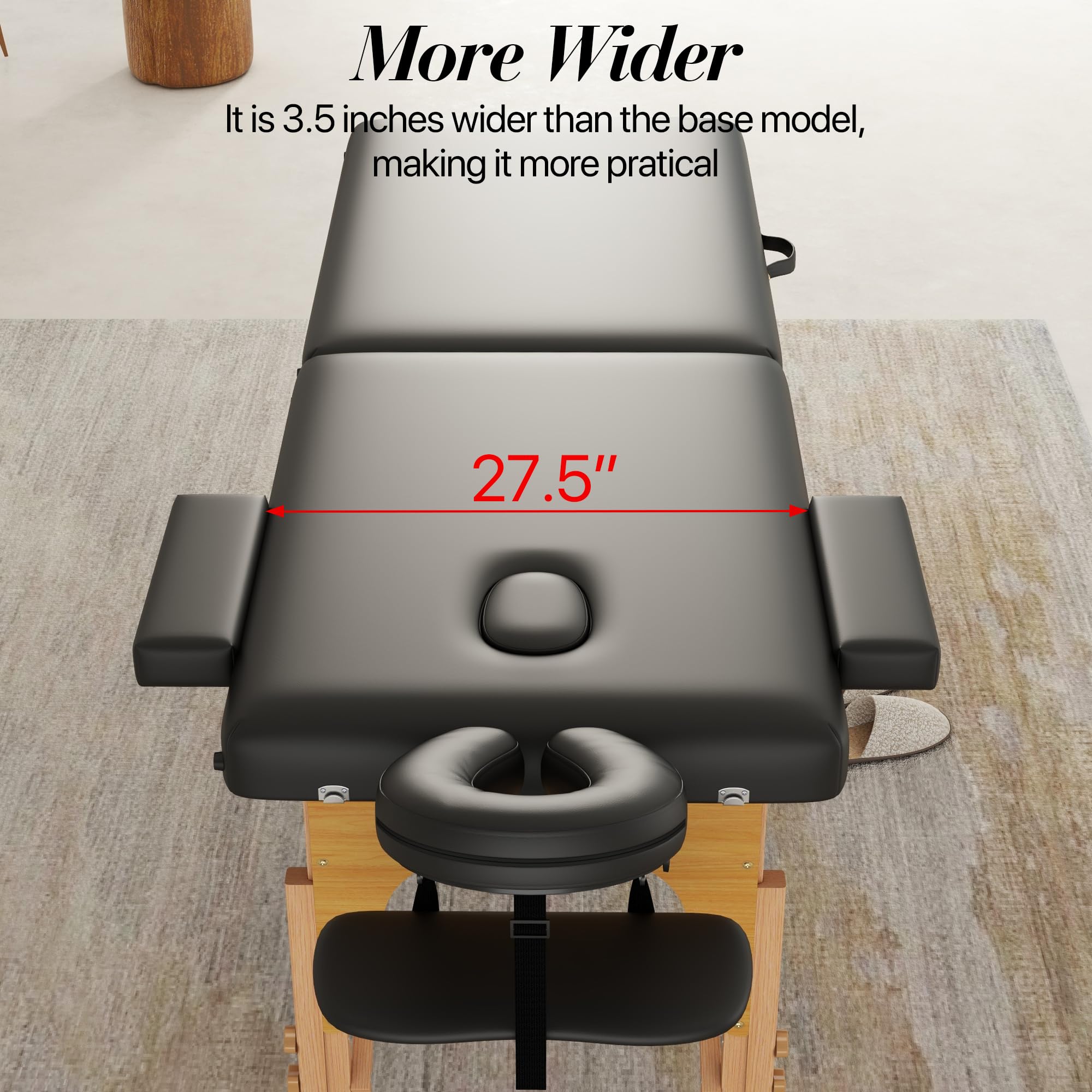Portable 2-Section Foldable Massage Table - 27