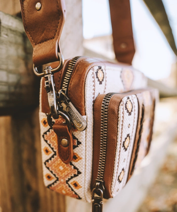 Wrangler Aztec Printed Crossbody Purse - Stylish Boho Shoulder Bag for Women | Perfect for Travel, Shopping & Everyday Use