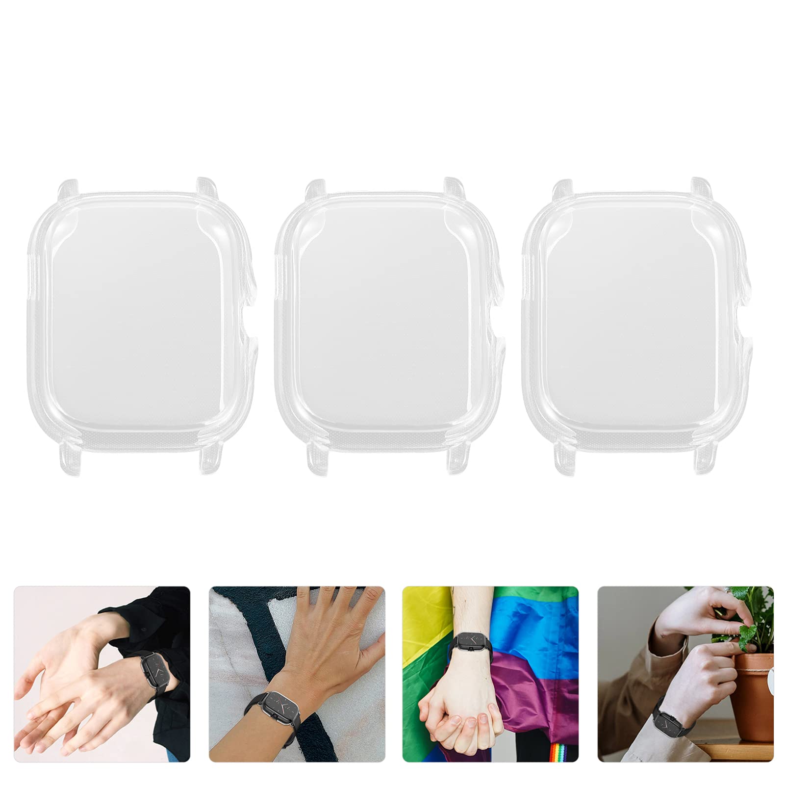 3 Pack TPU Smartwatch Case Cover Protector - Durable Shockproof Shell for Apple Watch, Samsung Galaxy Watch & Fitbit - Perfect for Sports, Workouts & Outdoor Activities