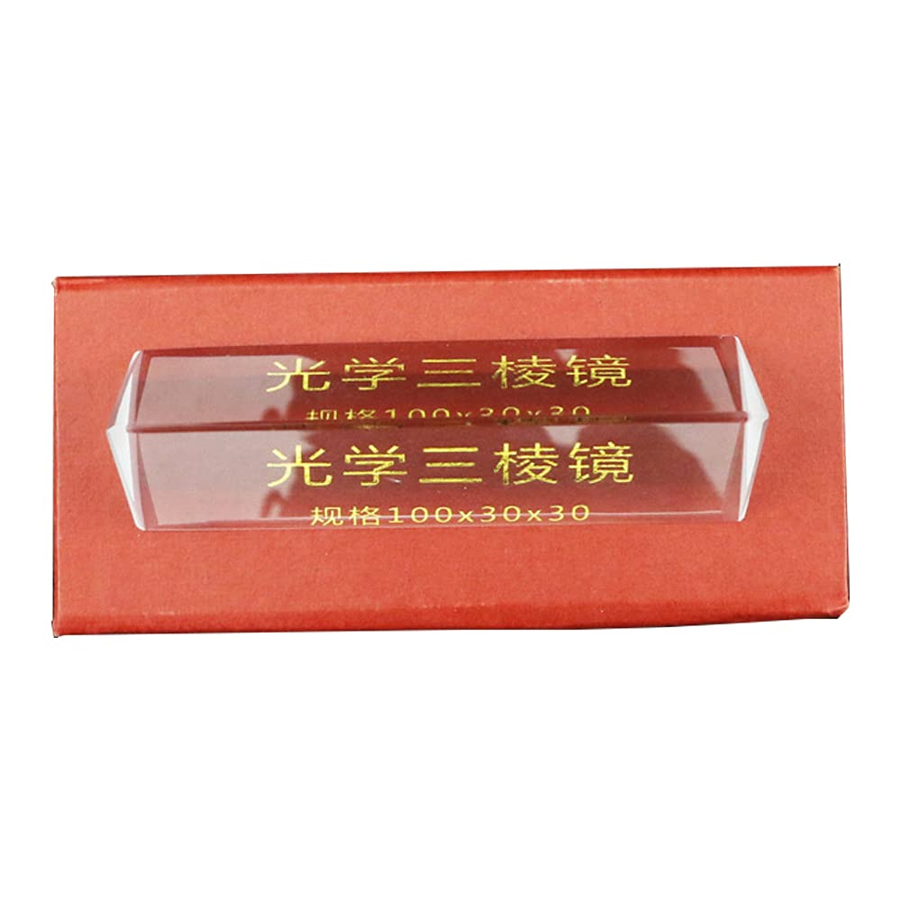 10cm Optical Glass Triangular Prism - Right Angle Physics Prism for Light Refraction Experiments, Science Classroom Demonstrations & Rainbow Photography